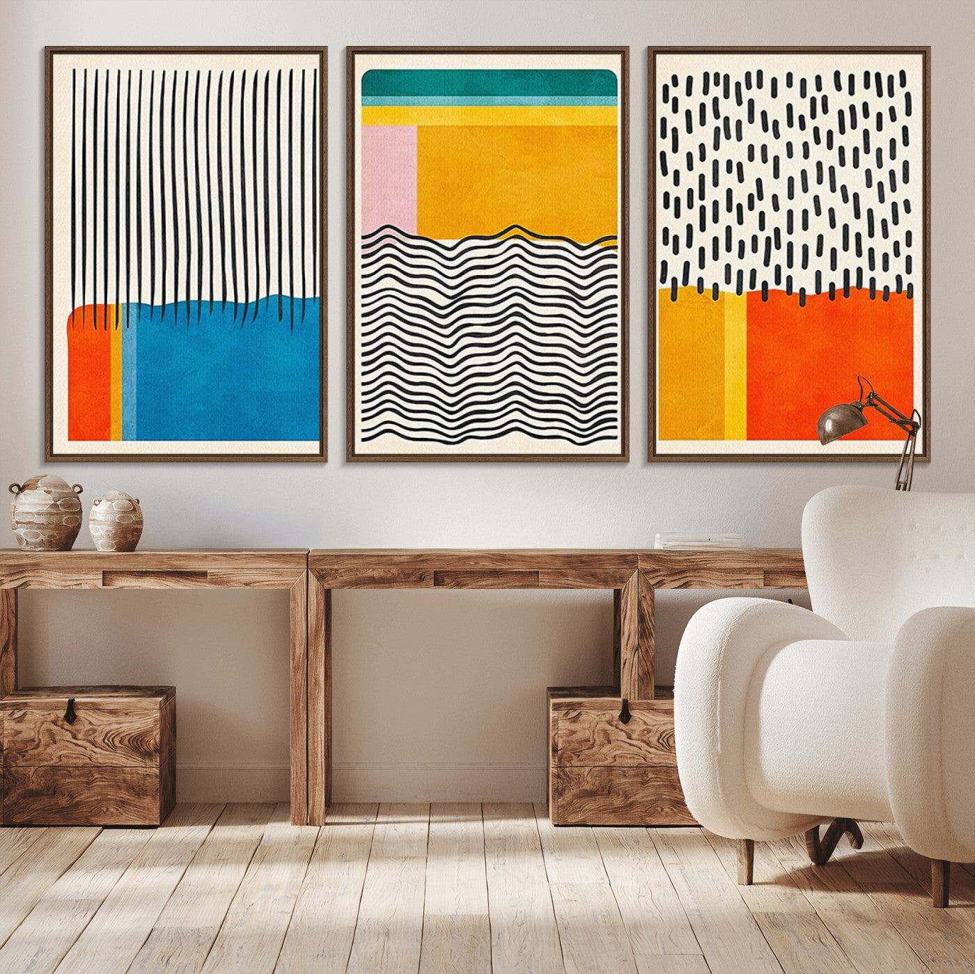 MGV-FC-60X30-3P - Canvas Print Wall Art Abstract Illustrs Art Boho, Framed Abstract Boho Art