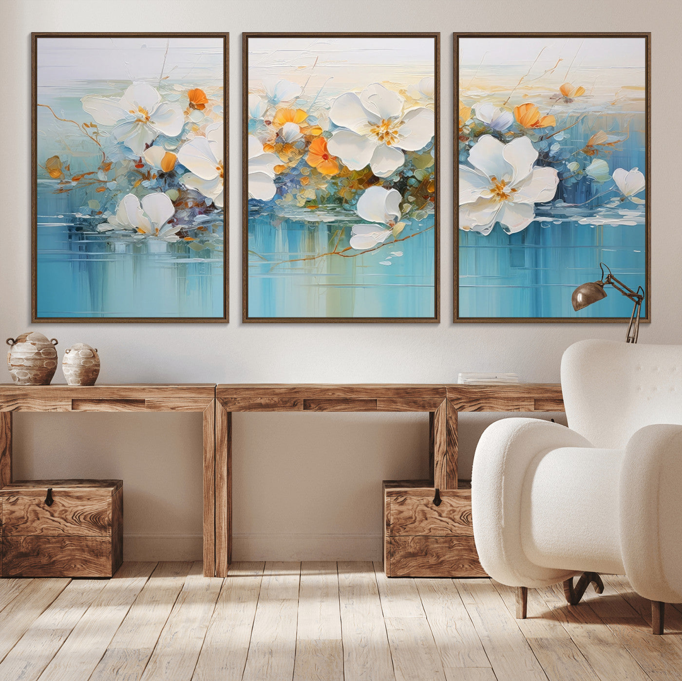 MGV-FC-60X30-3P - Abstract Flower Wall Art Canvas Print