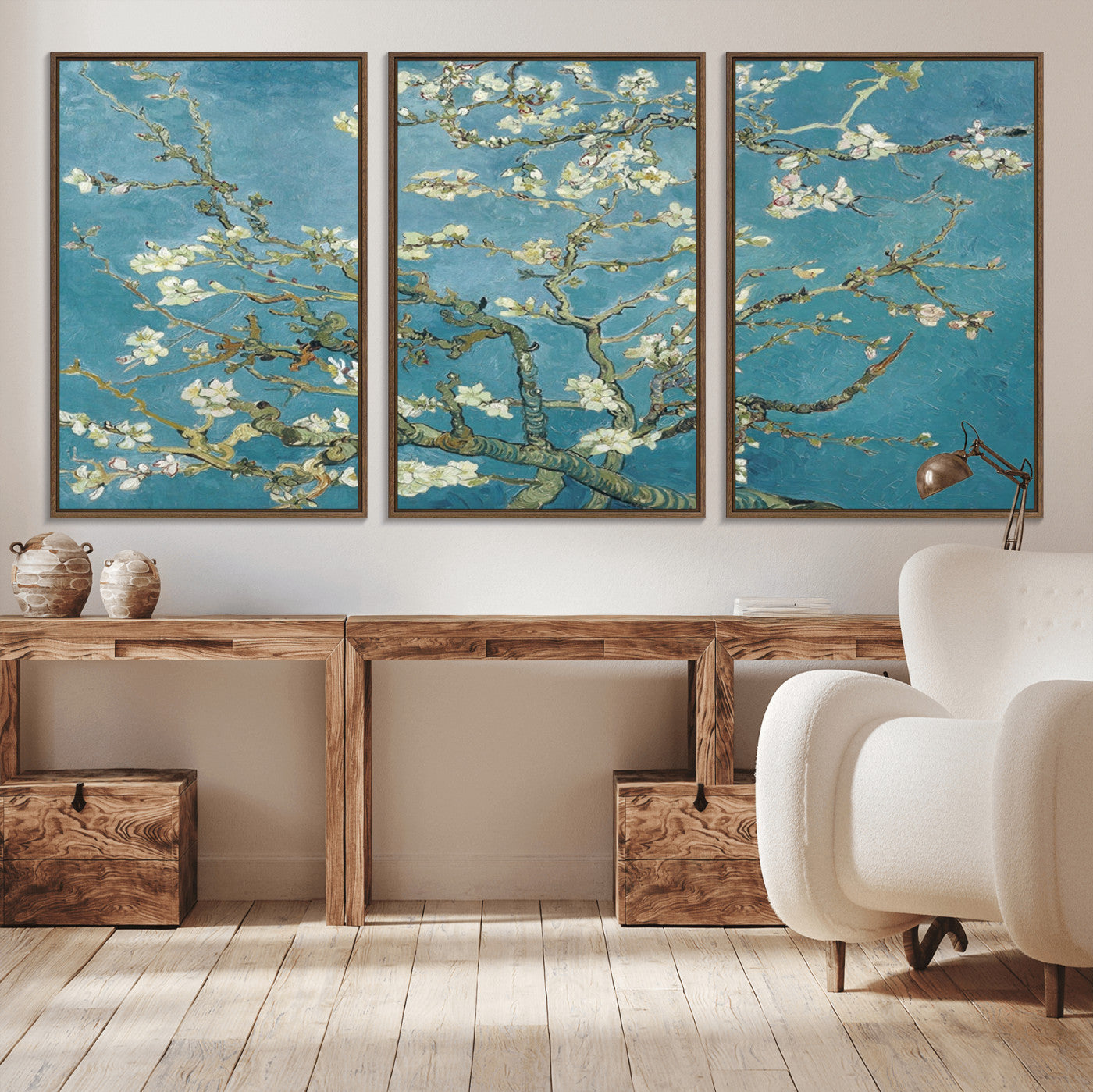 65607-MGV-CV-36X24-Vincent Van Gogh's Almond Blossom Abstract Wall Art Canvas, Van Gogh Almond Blossom Canvas Print