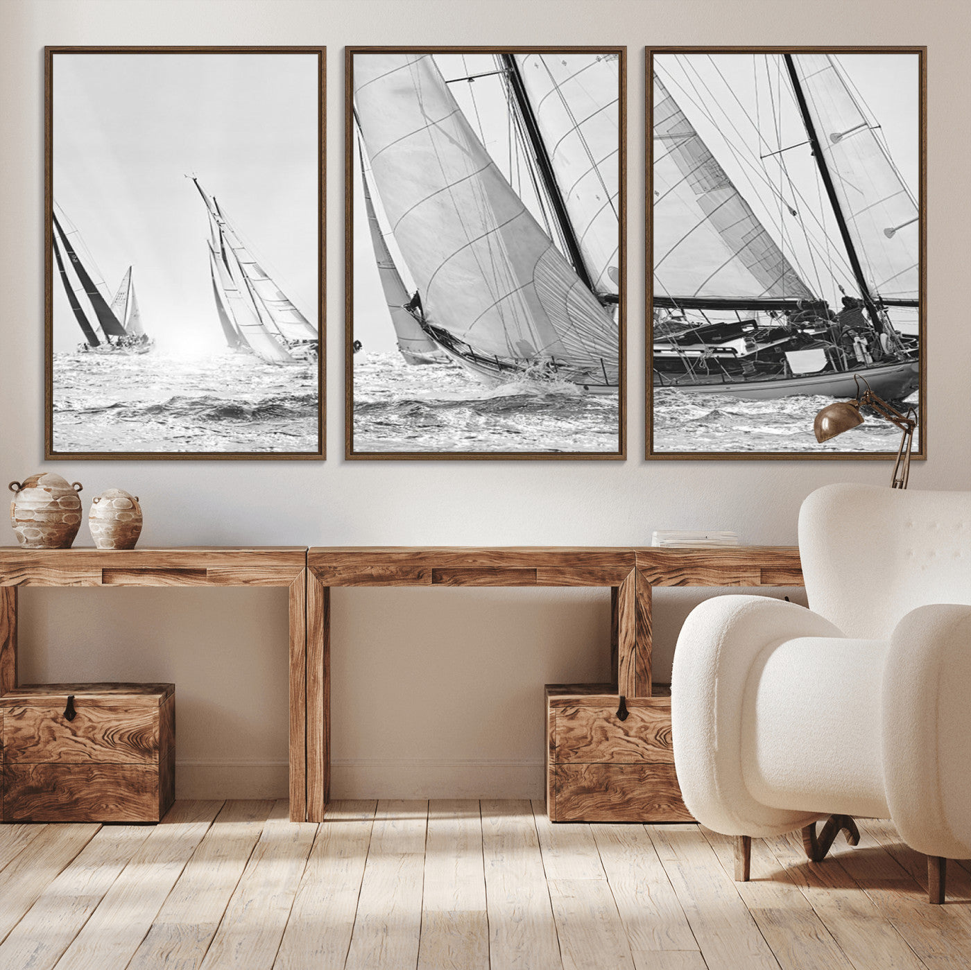 MGV-FC-60X30-3P - Yacht Sailboat Regatta Canvas Wall Art Canvas Print