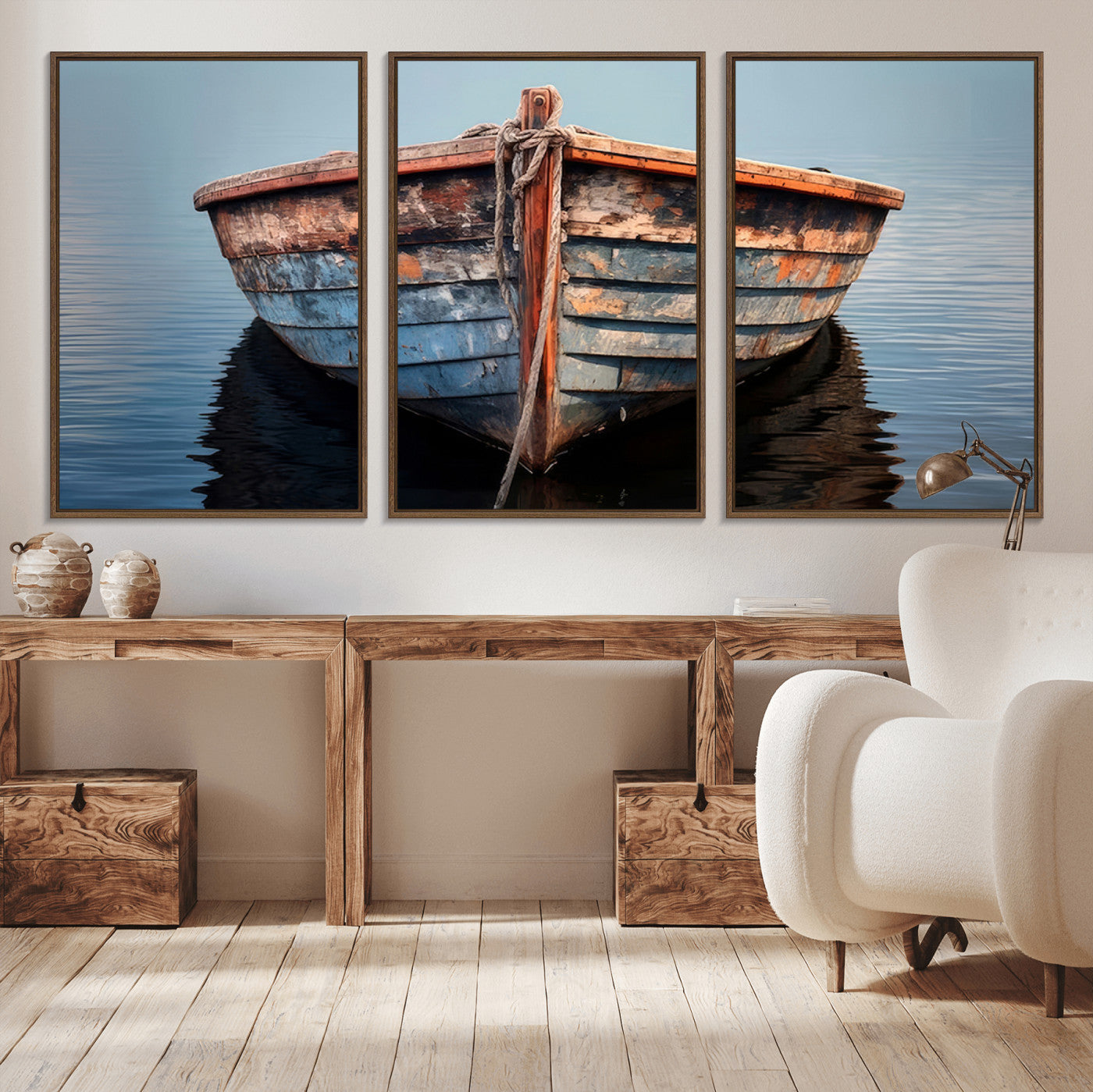 39011-MGV-CV-36X24-Stunning Vintage Boat Canvas Print | Nautical Wall