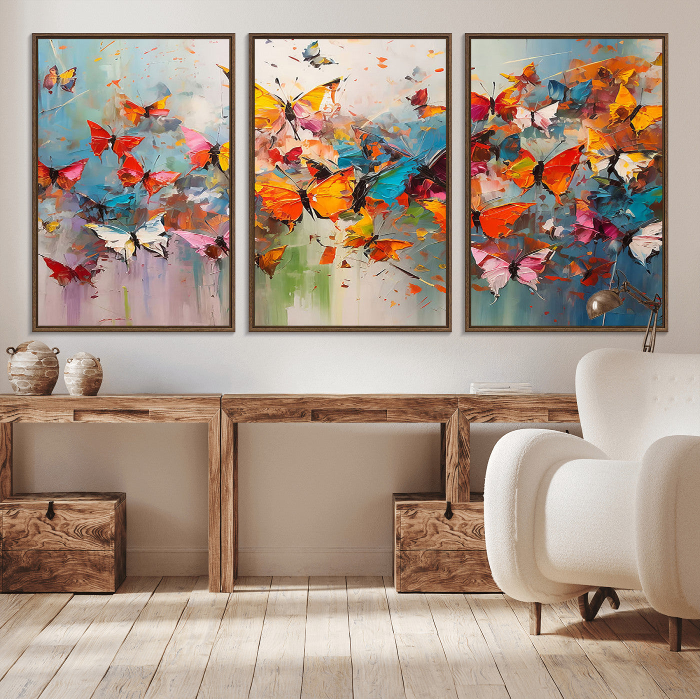 -Abstract Butterfly Wall Art Canvas Print