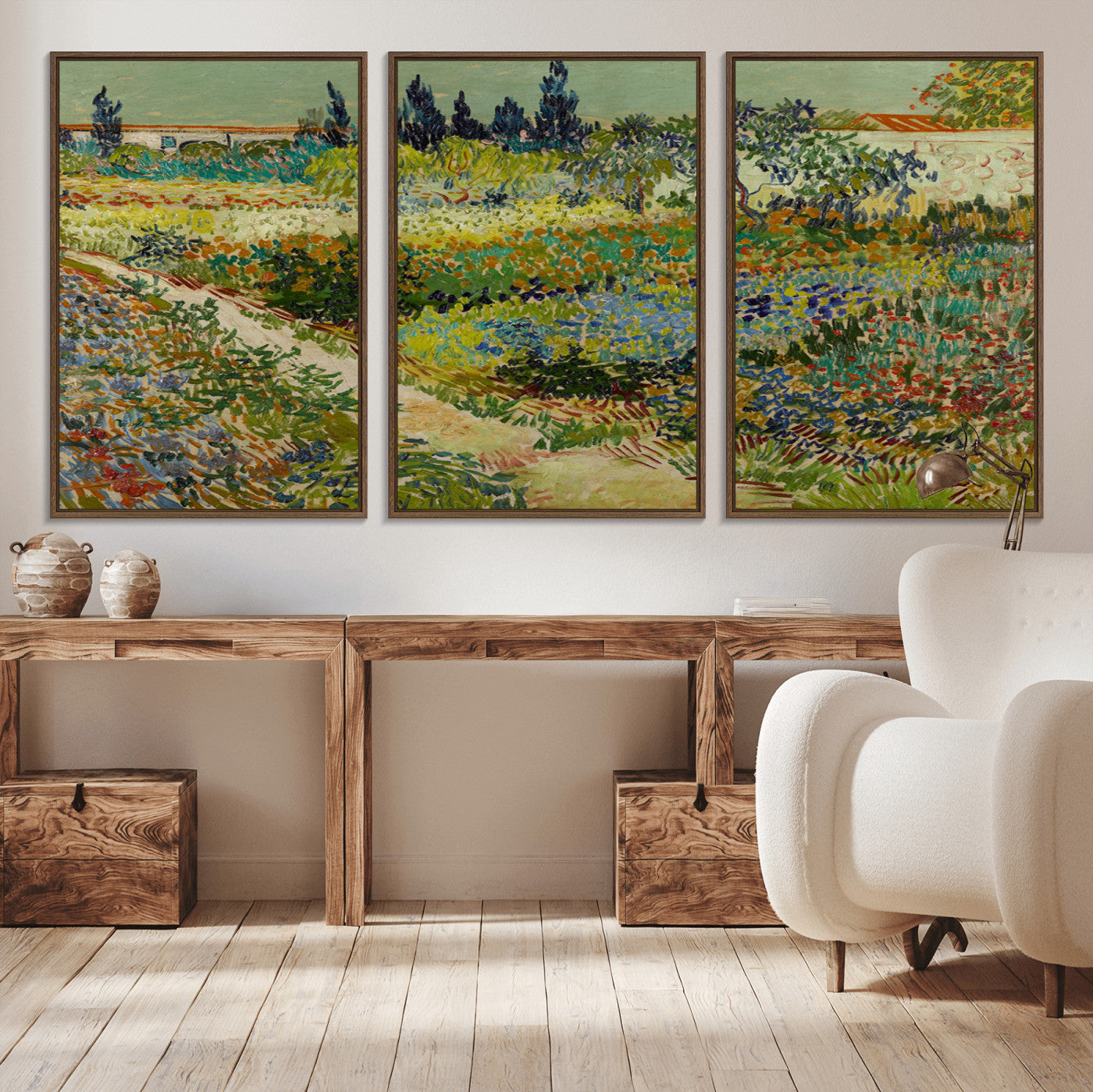 -Vincent van Gogh Garden at Arles Wall Art Canvas Print