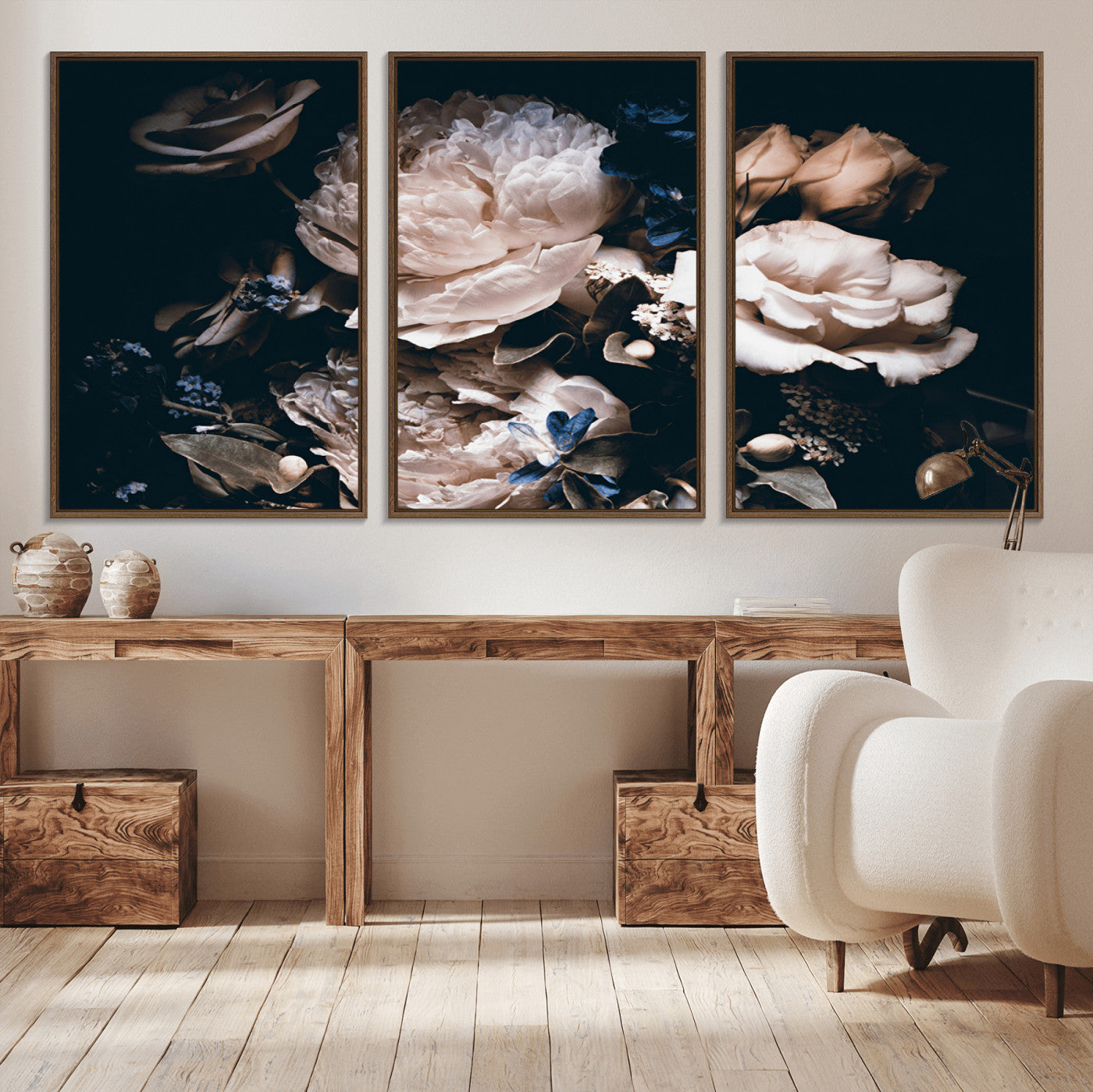 MGV-FC-60X30-3P - Pink Peonies Flowers Large Canvas Art Print