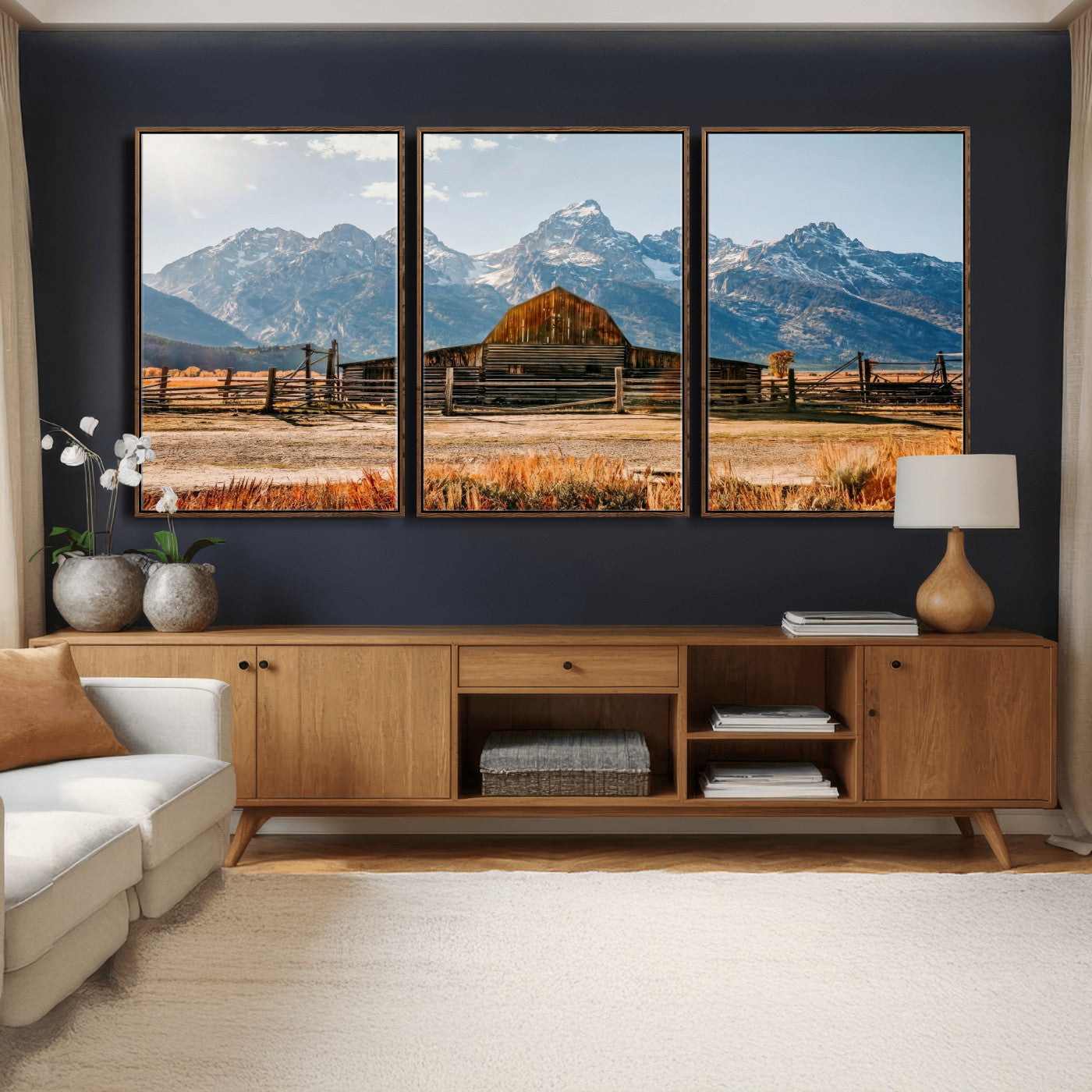 26513-MGV-CV-36X24 - Vintage Old Barn Field Wall Art Canvas Print for Farmhouse Decor - Rustic Barn Wall Art Canvas Print