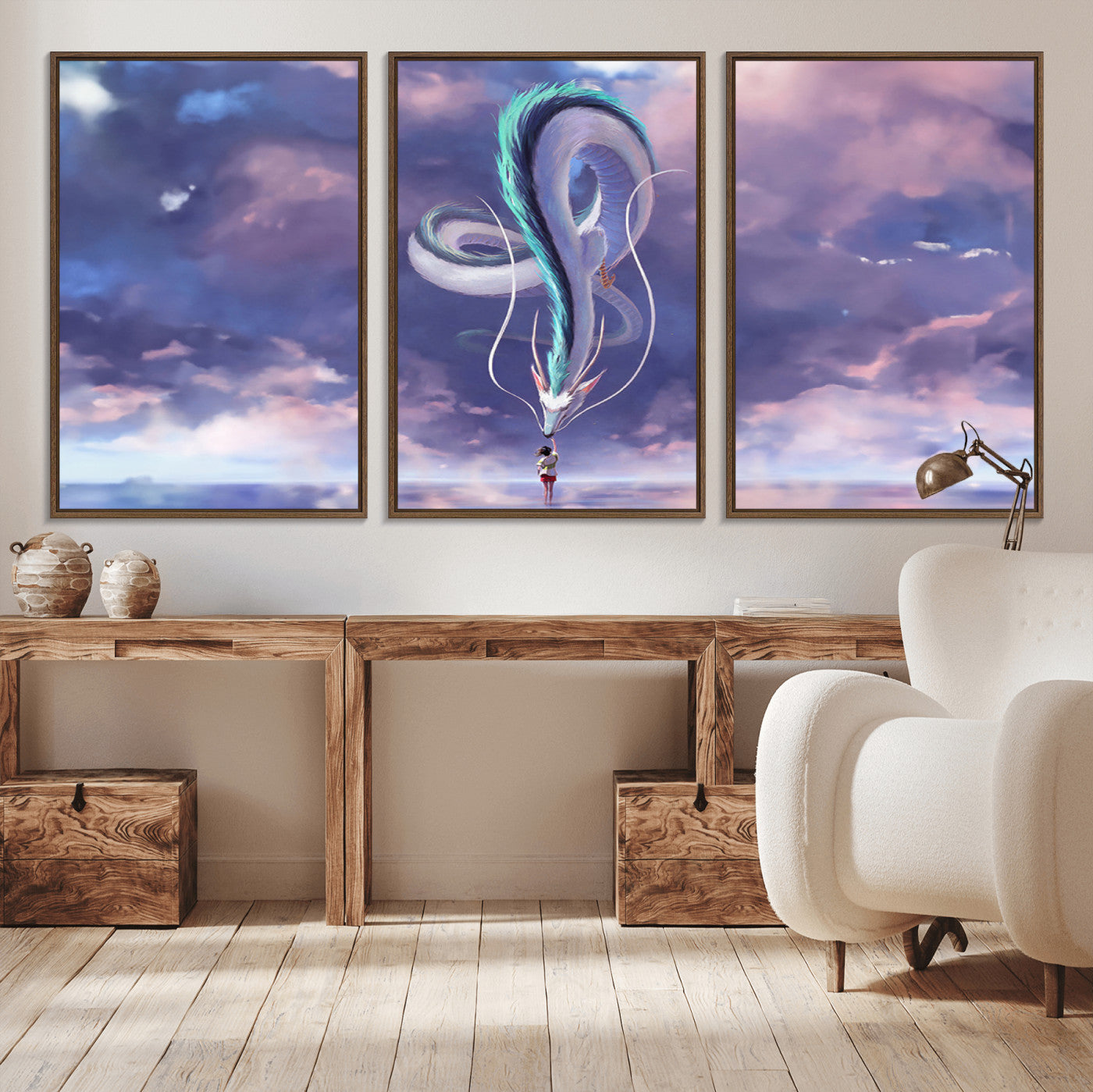 MGV-FC-60X30-3P - Spirited Away Haku and Chihiro Poster - Anime Lover - Hayao Miyazaki - Studio Ghibli Poster - Anime