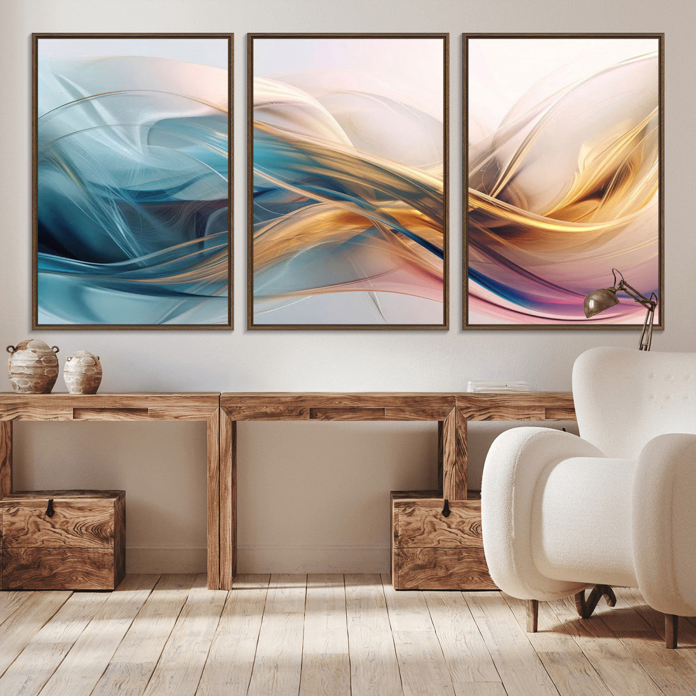 -Abstract Flowing Colors Wall Art Canvas Print