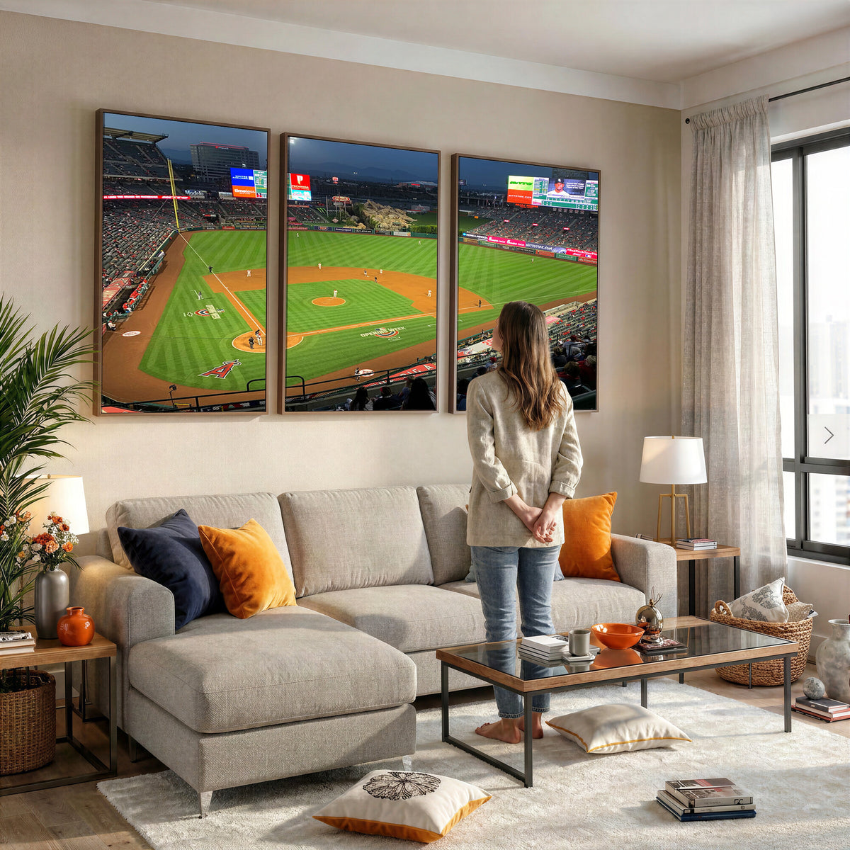 93707-MGV-CV-36X24 - Angel Stadium Aerial Canvas Print | Los Angeles Angels Baseball