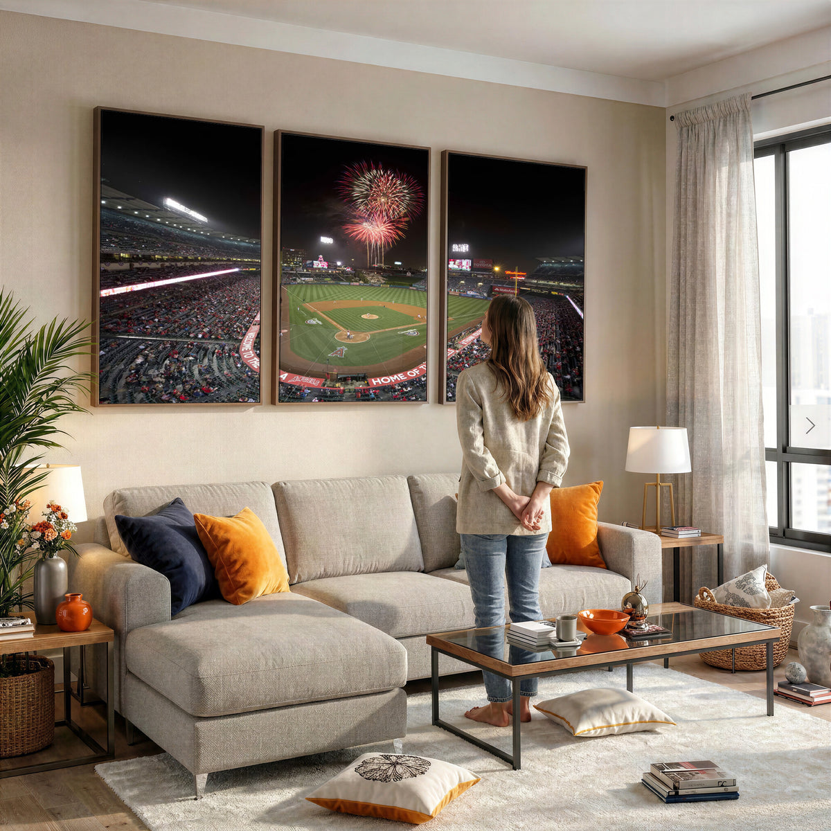 63592-MGV-CV-36X24 - Angel Stadium in Los Angeles Stadium Wall Art Canvas Print