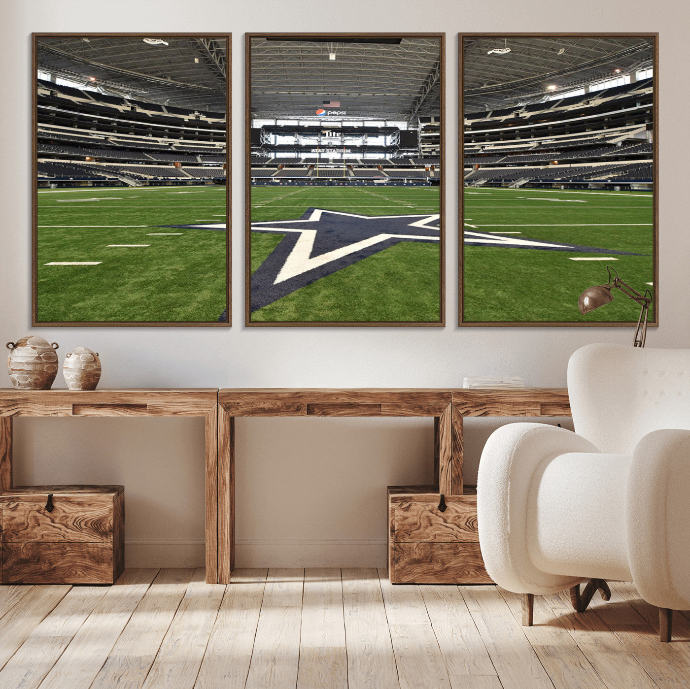 14834-MGV-CV-36X24-Dallas Cowboys Football Team Print - Arlington AT&T Stadium Wall Art Canvas Print
