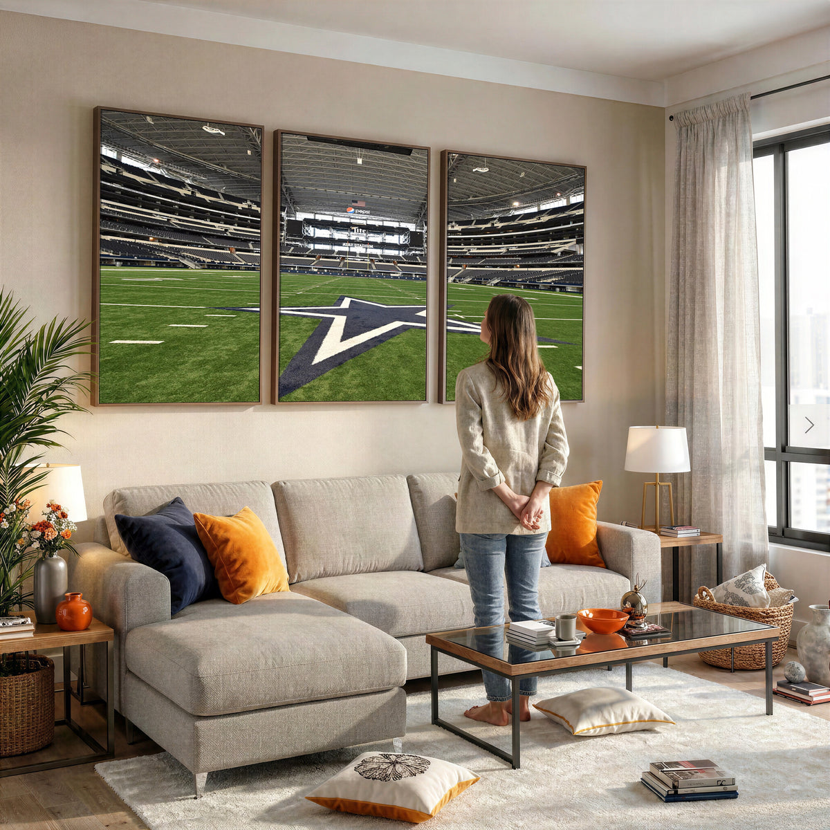 14834-MGV-CV-36X24 - Dallas Cowboys Football Team Print - Arlington AT&T Stadium