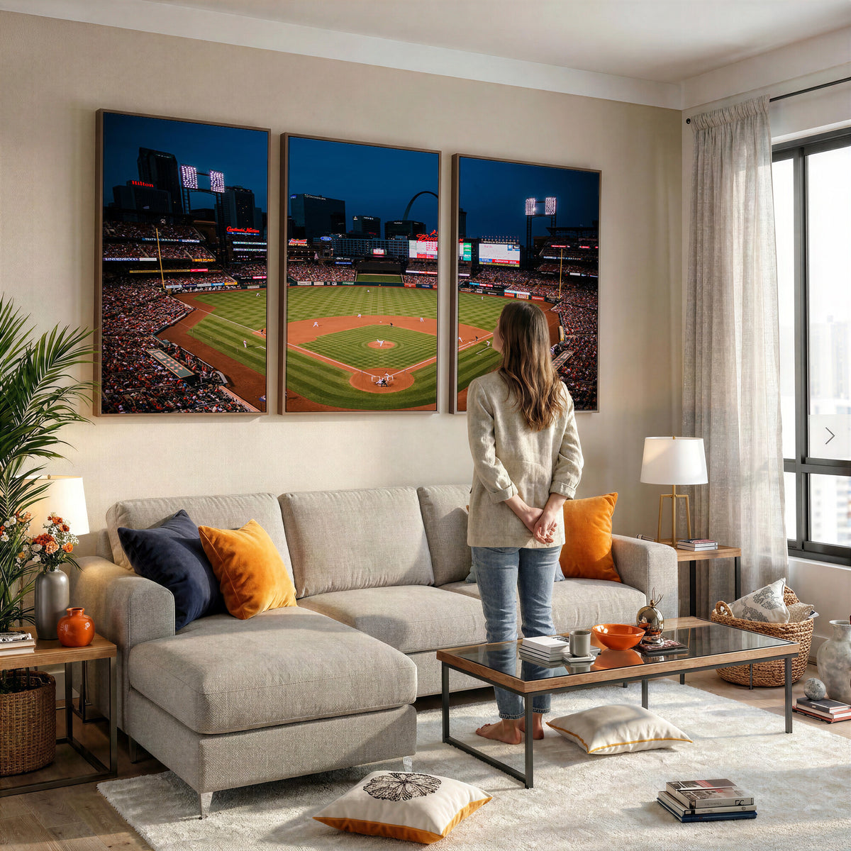 38612-MGV-CV-36X24 - St. Louis Cardinals Baseball Team Print - Busch Stadium Wall Art