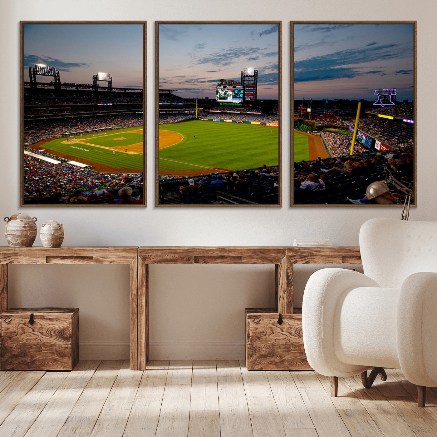 17415-MGV-CV-36X24-Philadelphia Phillies Baseball Team Print - Citizens Bank Park Stadium Wall Art Canvas Print