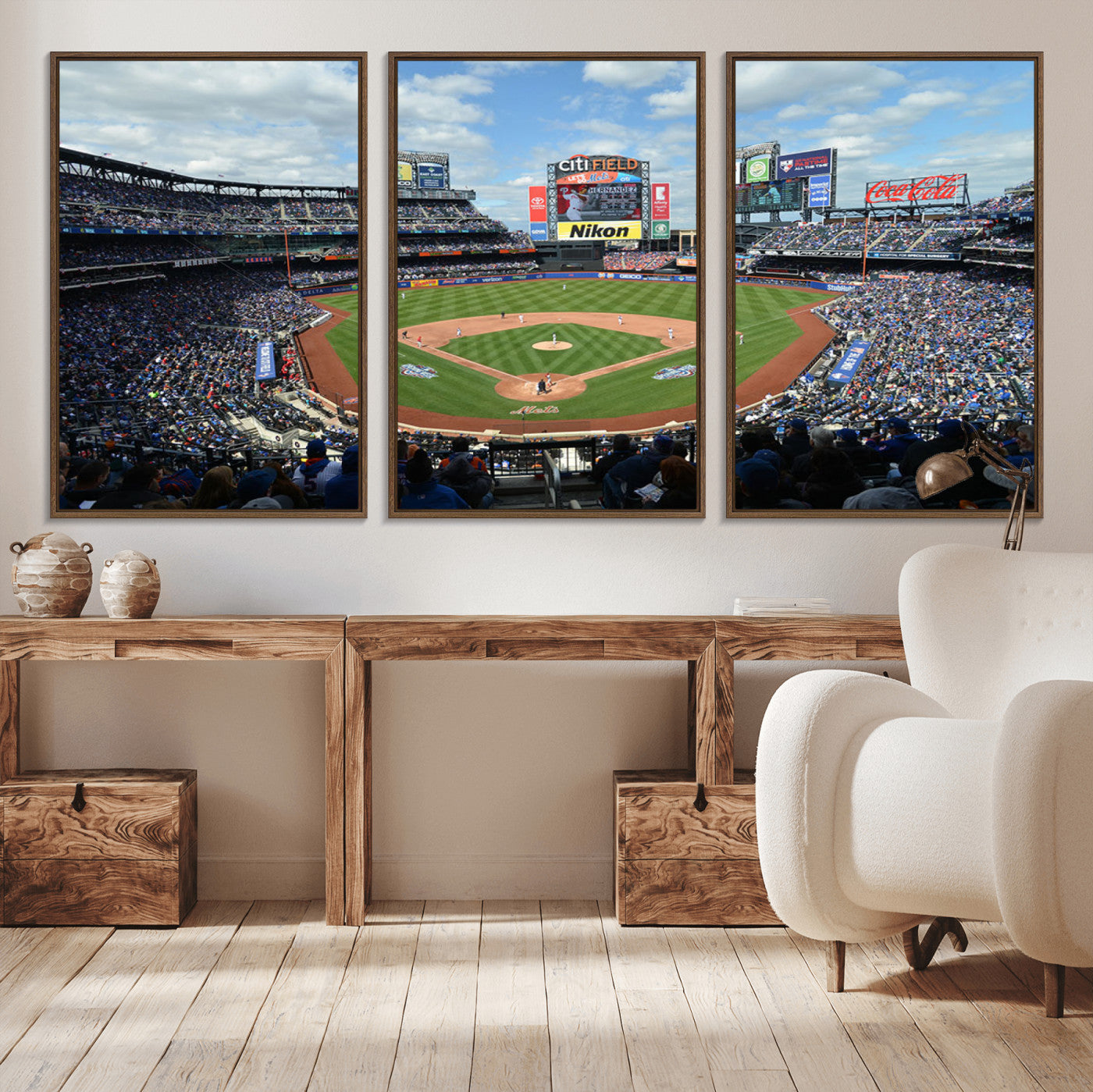 -New York Mets Baseball Team Print - Citi Field Stadium Wall Art Canvas Print
