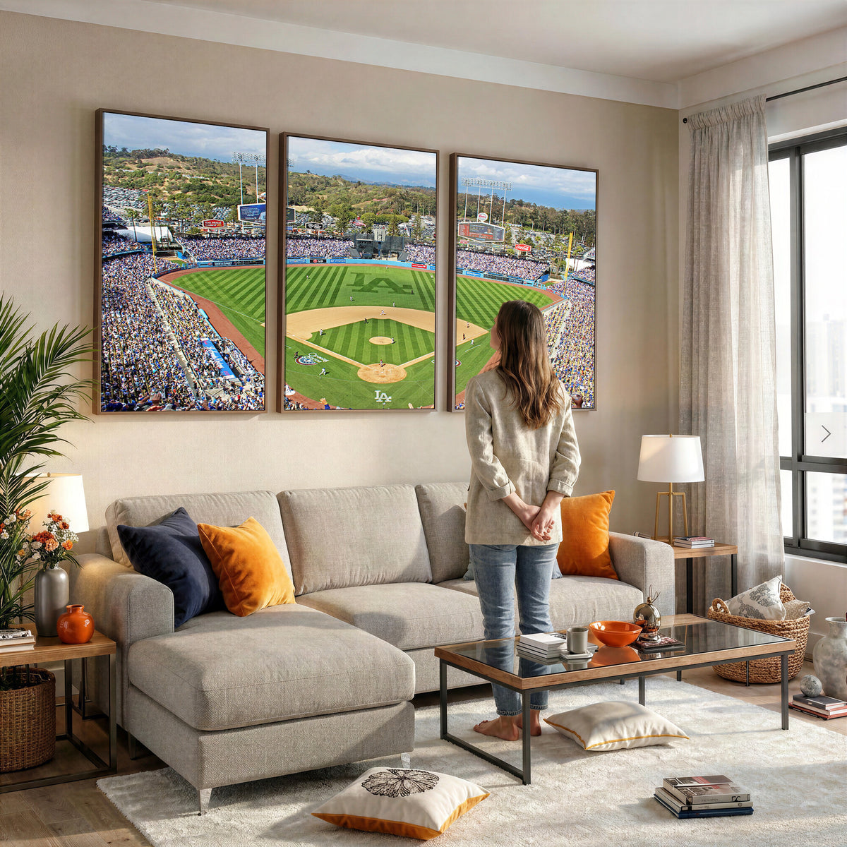 34760-MGV-CV-36X24 - Citi Field Wall Art Print | 3-Panel New York Mets Baseball Stadium Canvas Print
