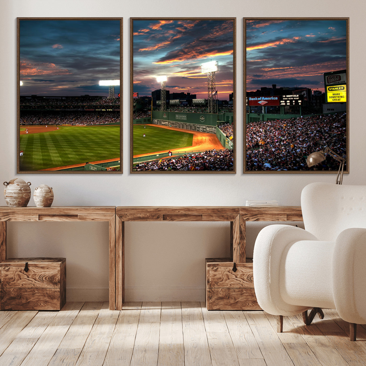 66781-MGV-CV-36X24-Fenway Park Wall Art Canvas Print | Large Baseball Stadium Canvas Print for Boston Red Sox Fans |