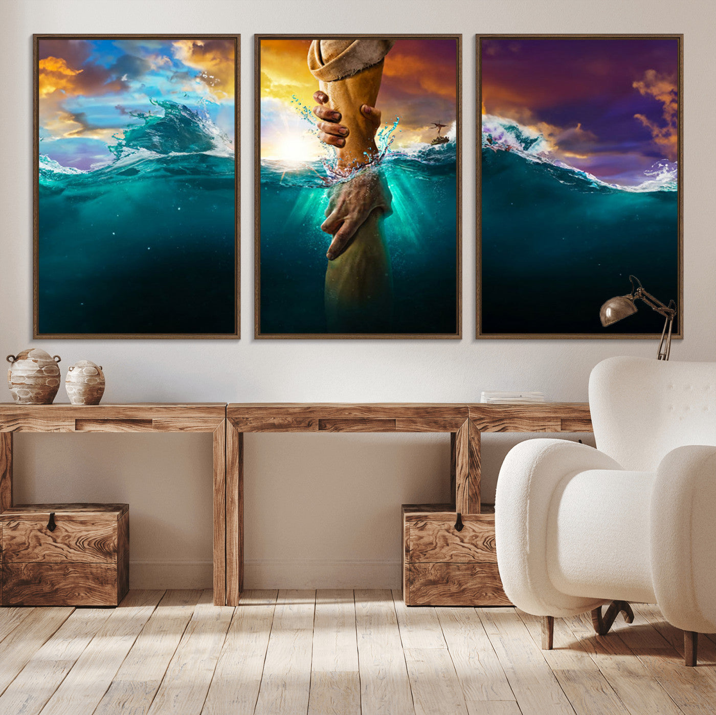 MGV-FC-60X30-3P - God Hand Wall Art Canvas Print