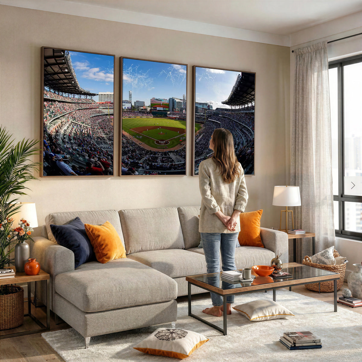 78608-MGV-CV-36X24 - Truist Park Stadium Canvas Wall Art, Atlanta Braves Game Day Decor