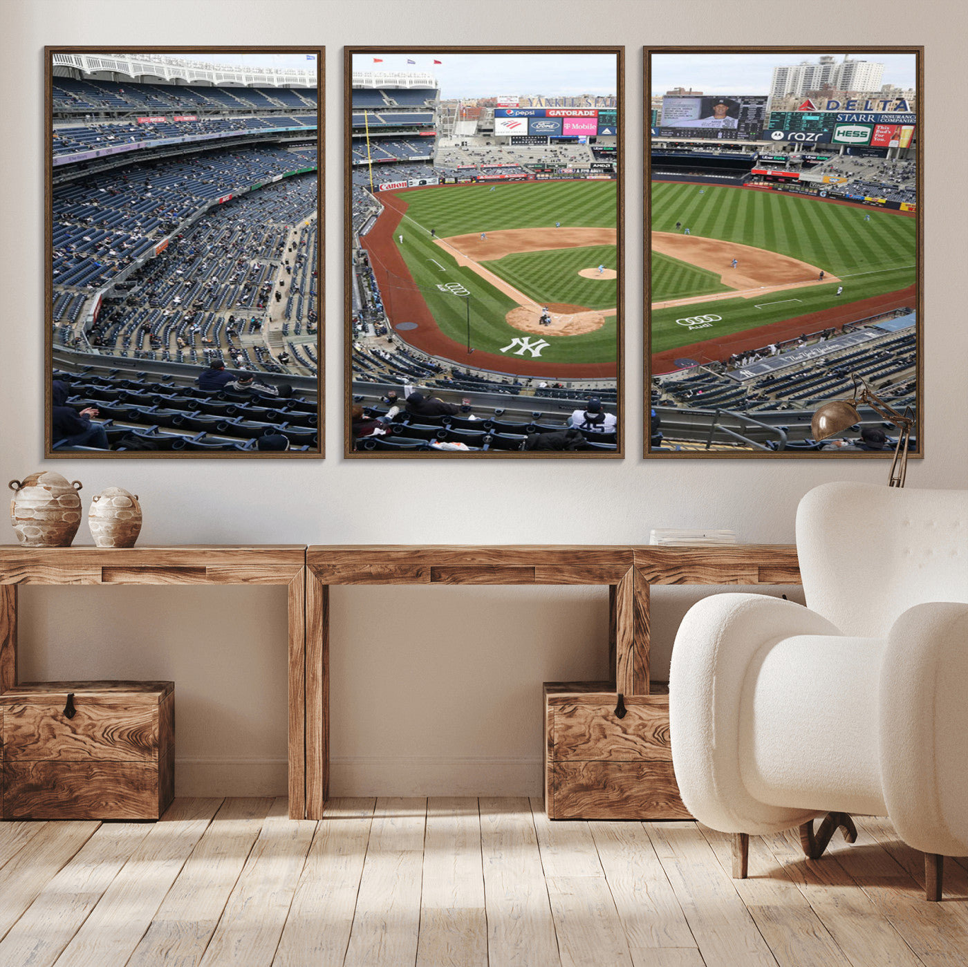 MGV-FC-60X30-3P - New York Yankees Baseball Team Print - Yankee Stadium Wall Art Canvas Print