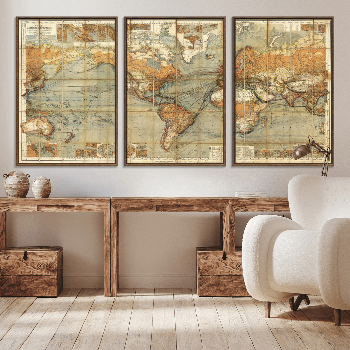MGV-FC-60X30-3P - Push Pin World Map Canvas Print – Framed Wall Art for Couples to Track Their Travels – Anniversary