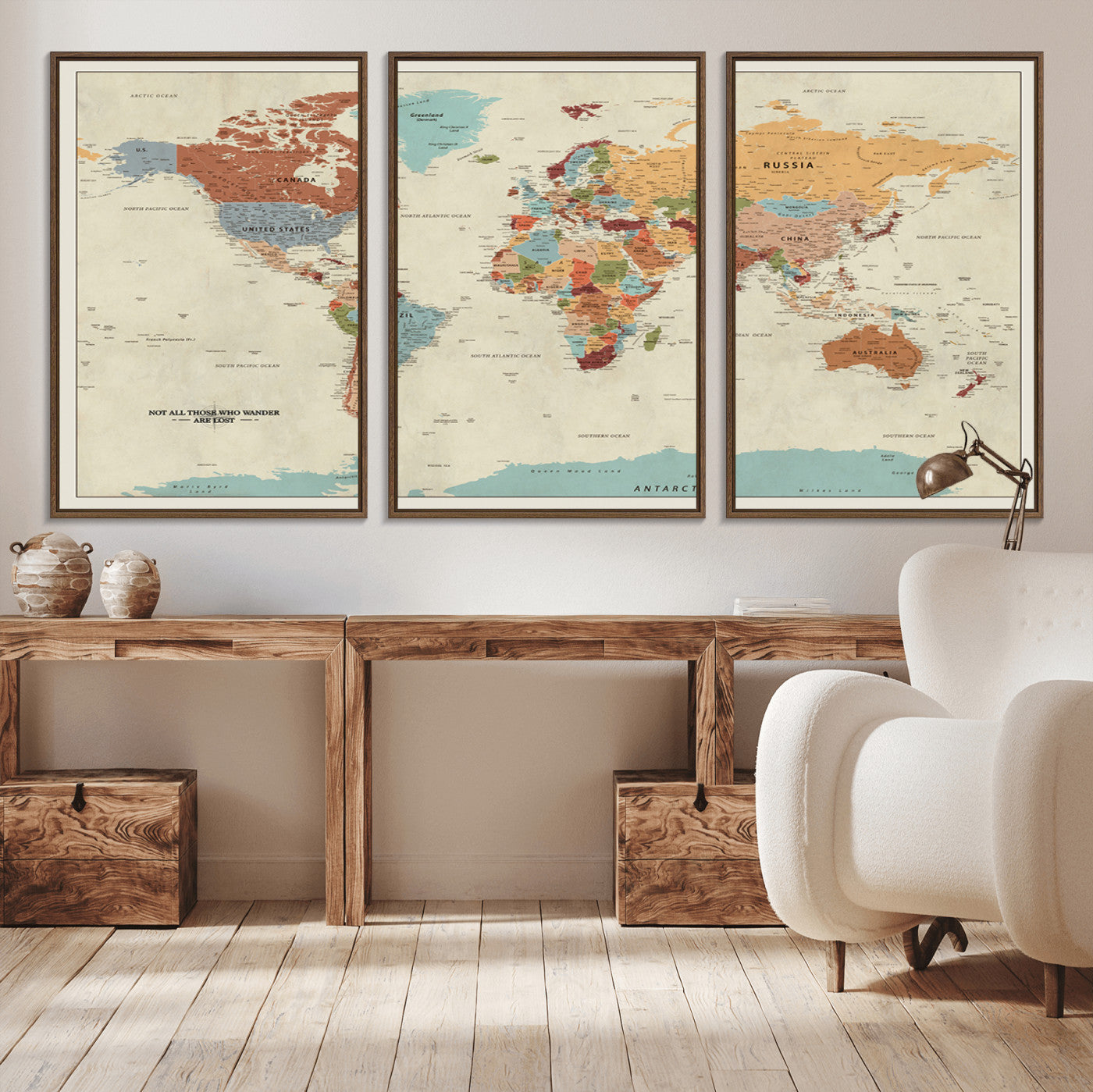 MGV-FC-60X30-3P - Push Pin World Map Canvas Print – Framed Wall Art for Couples to Track Their Travels – Anniversary