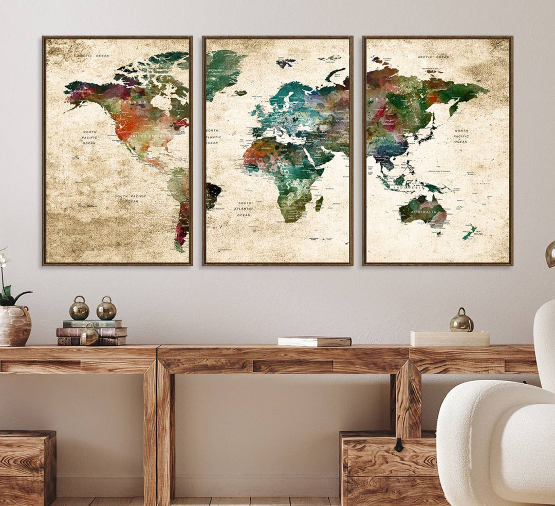 World Map Wall Art Print.