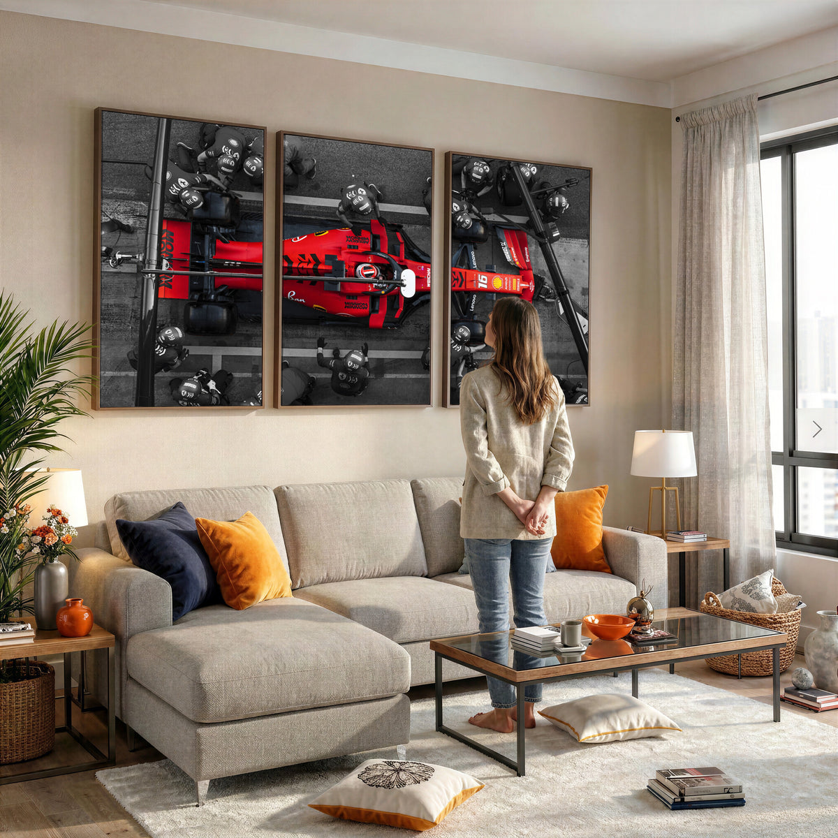 99356-MGV-CV-36X24 - Ferrari Pit Stop Canvas Wall Art | Precision and Speed