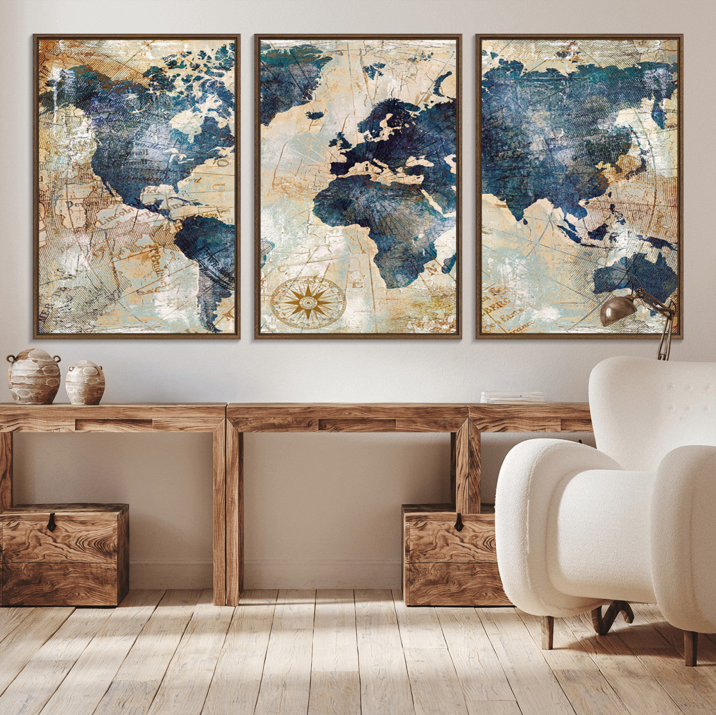 84561-MGV-CV-36X24-Push Pin World Map Canvas Print – Framed Wall Art for Couples, Travel Tracker Map, Anniversary Gift for Home Decor