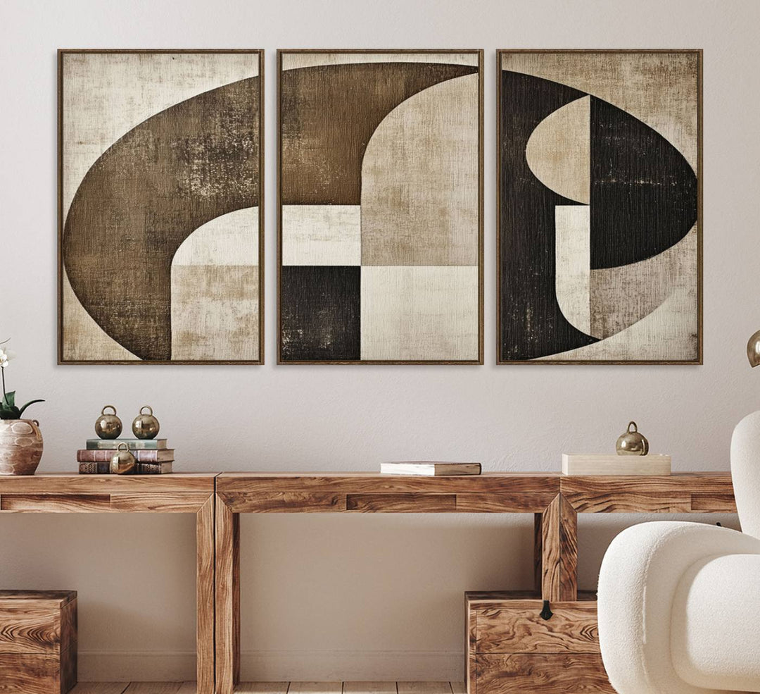 A Wabi Sabi Abstract Wall Art is displayed.