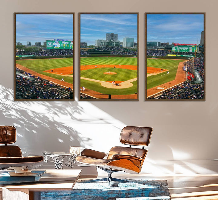 Wrigley Field Cubs canvas wall art.