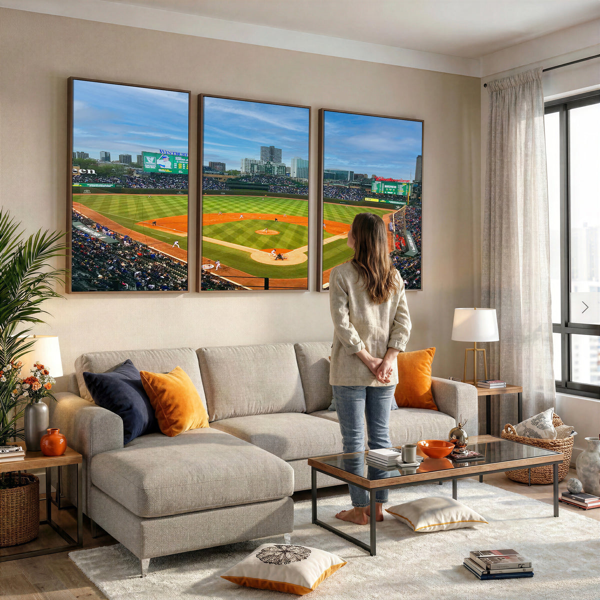 86839-MGV-CV-36X24 - Wrigley Field Chicago Cubs Panoramic Canvas Print