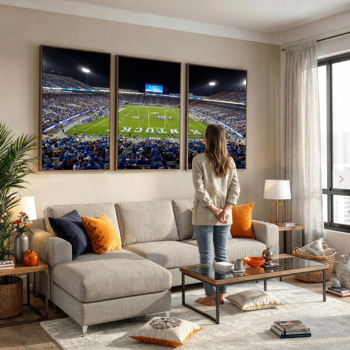 14304-MGV-CV-36X24 - Kroger Field Canvas Wall Art, Kentucky Stadium Wall Art, Framed and Ready to Hang