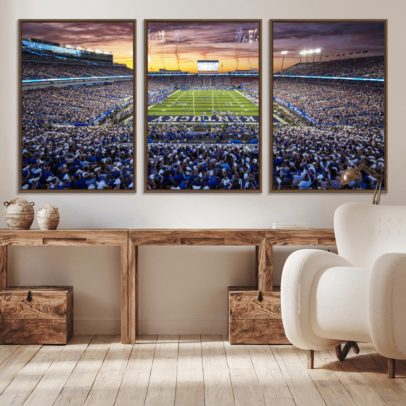 MGV-FC-60X30-3P - Kroger Field Wall Art Print - Kentucky Stadium Wall Art Print - Sunset Football Stadium Wall Decor -