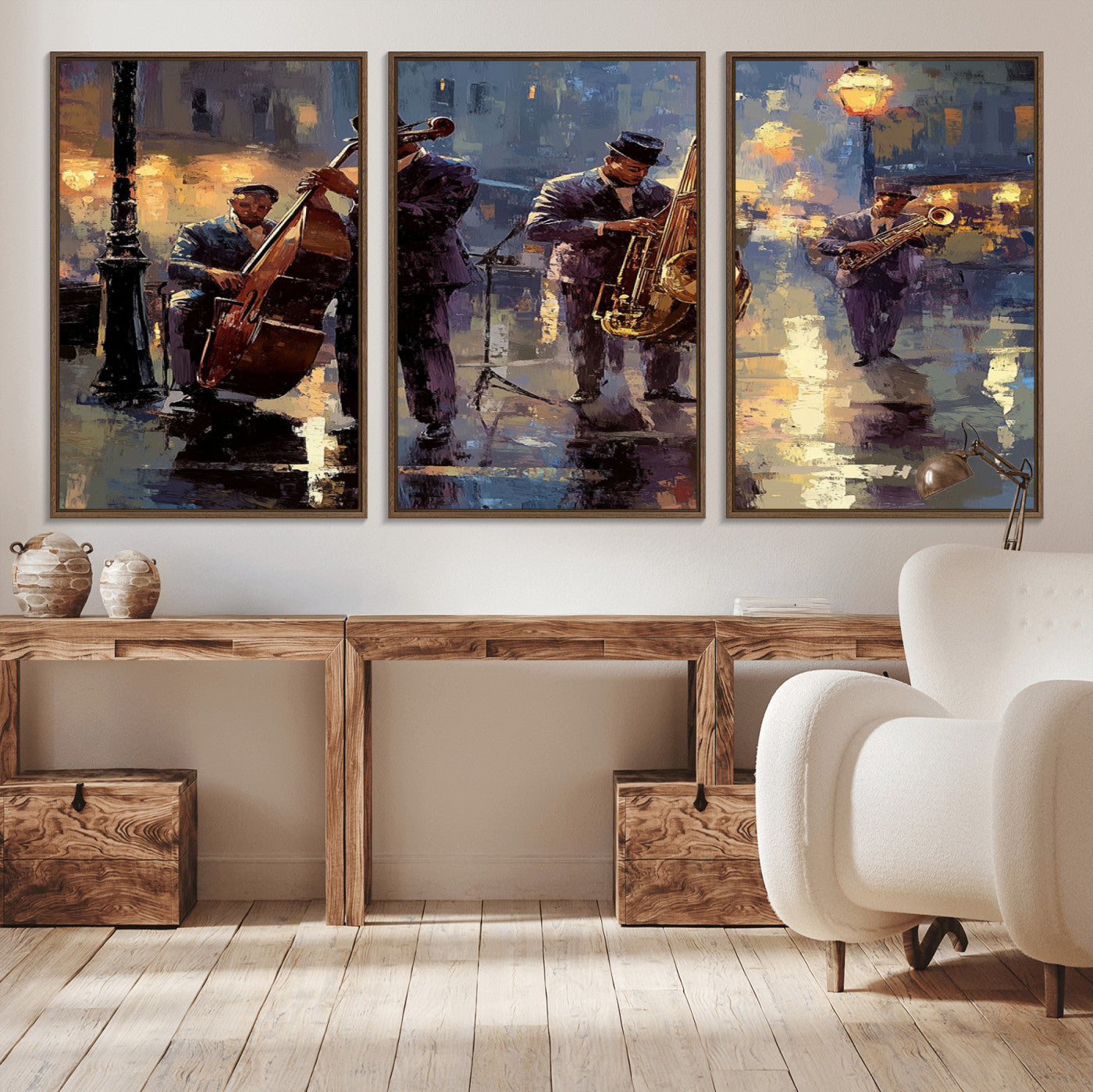 79232-MGV-CV-36X24-Afro Abstract Jazz Music Canvas Print - African American Wall Art - Colorful Framed Afro Abstract