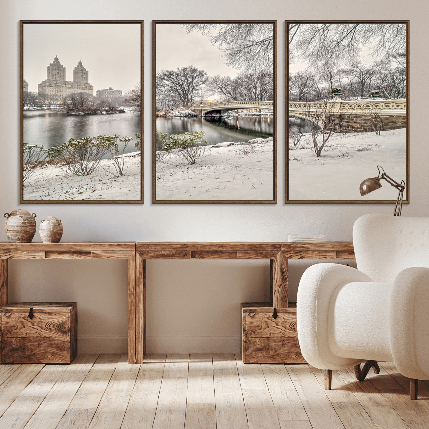 -The Bow Bridge in Central Park Canvas, The Bow Bridge Canvas Print