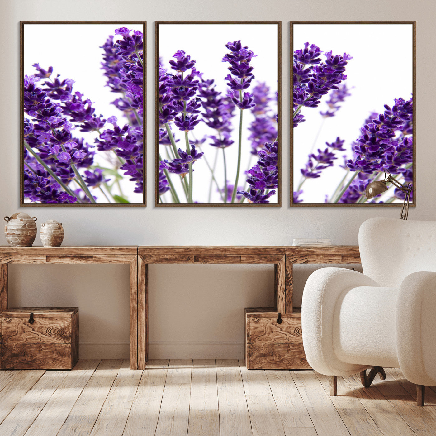 -Lavender Flower Wall Art Canvas Print