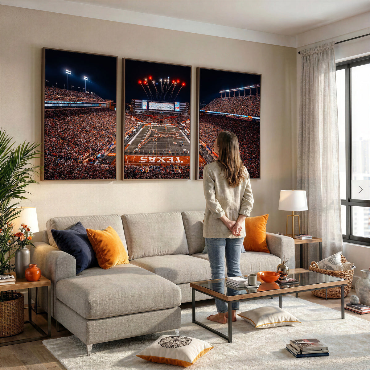 58778-PAN-FL-20X10 - Darrell K Royal Memorial Stadium | Texas Longhorns | Print Decor Wall Art Design for Home & Office Decoration