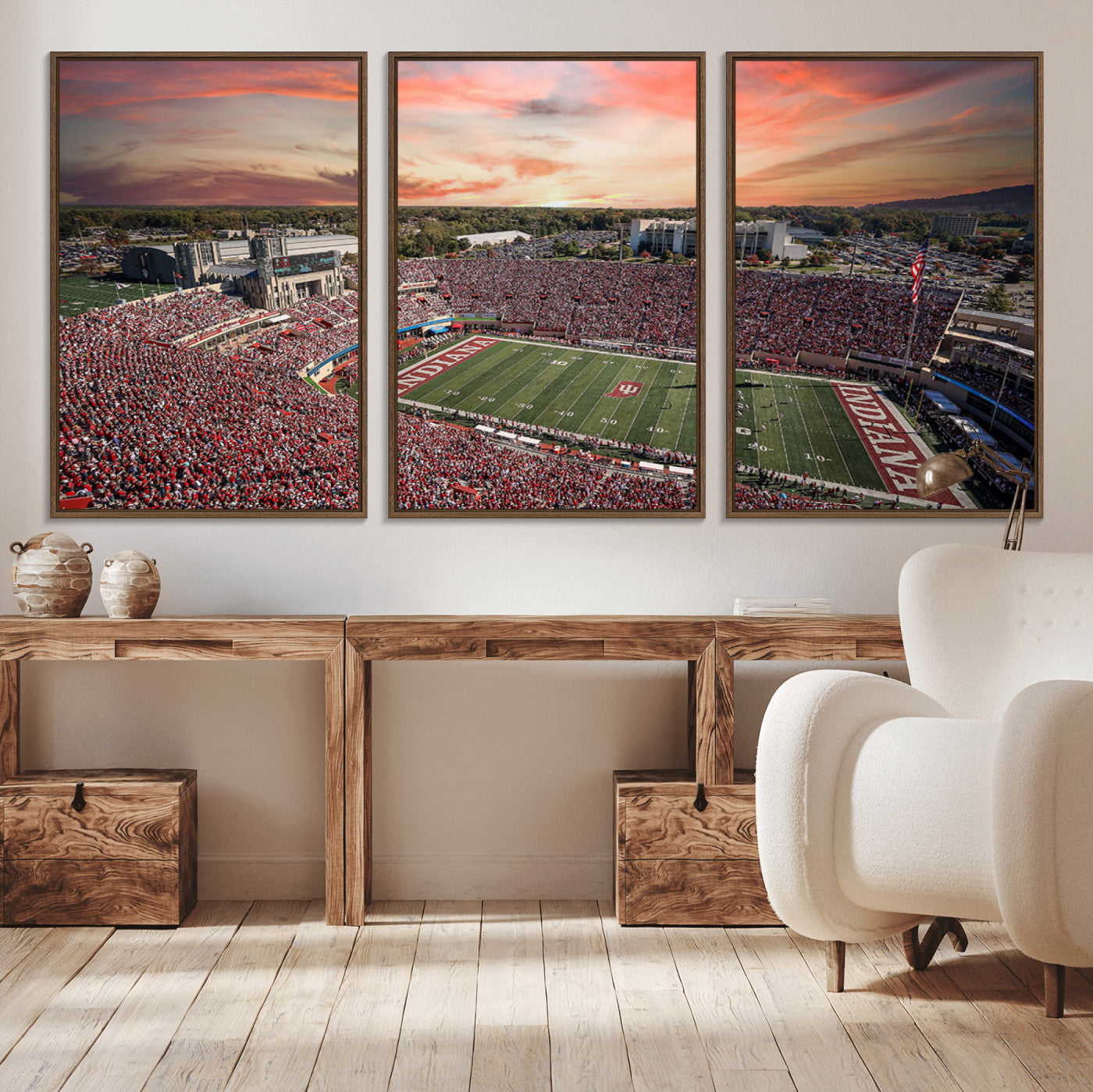 MGV-FC-60X30-3P - Indiana Memorial Stadium Wall Art Canvas Print, Framed Studium Canvas Art, Indiana Memorial Stadium