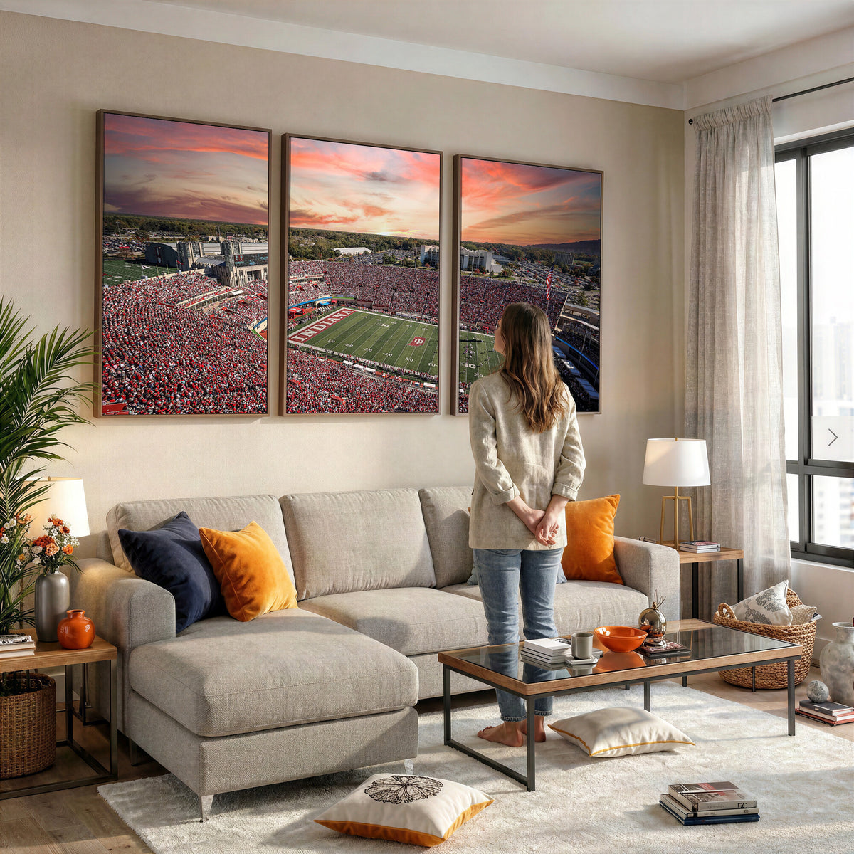 51135-MGV-CV-36X24 - Indiana Memorial Stadium Wall Art Canvas Print