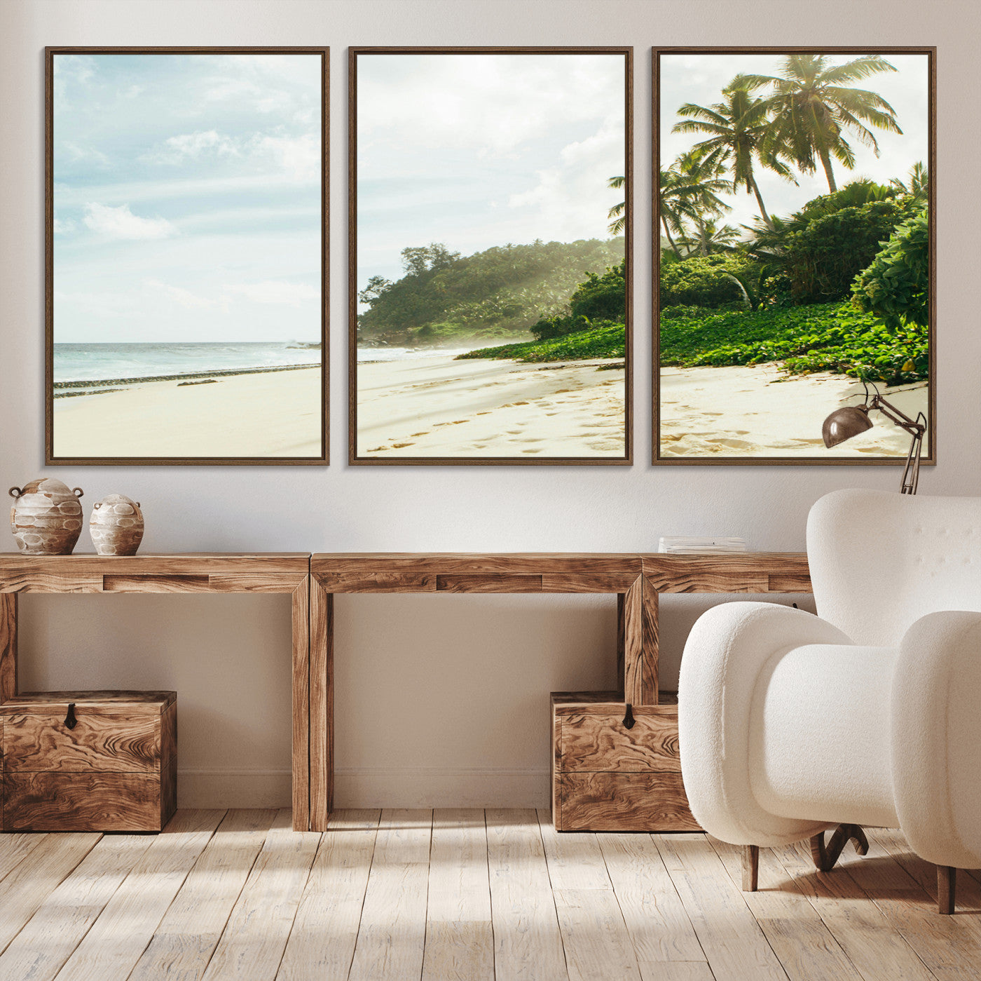 42984524-MGV-CV-36X24-Relaxing Beach Wall Art Canvas Print – Framed Ocean View Coastal Serenity Tropical Nature Scene Artwork for Home Office