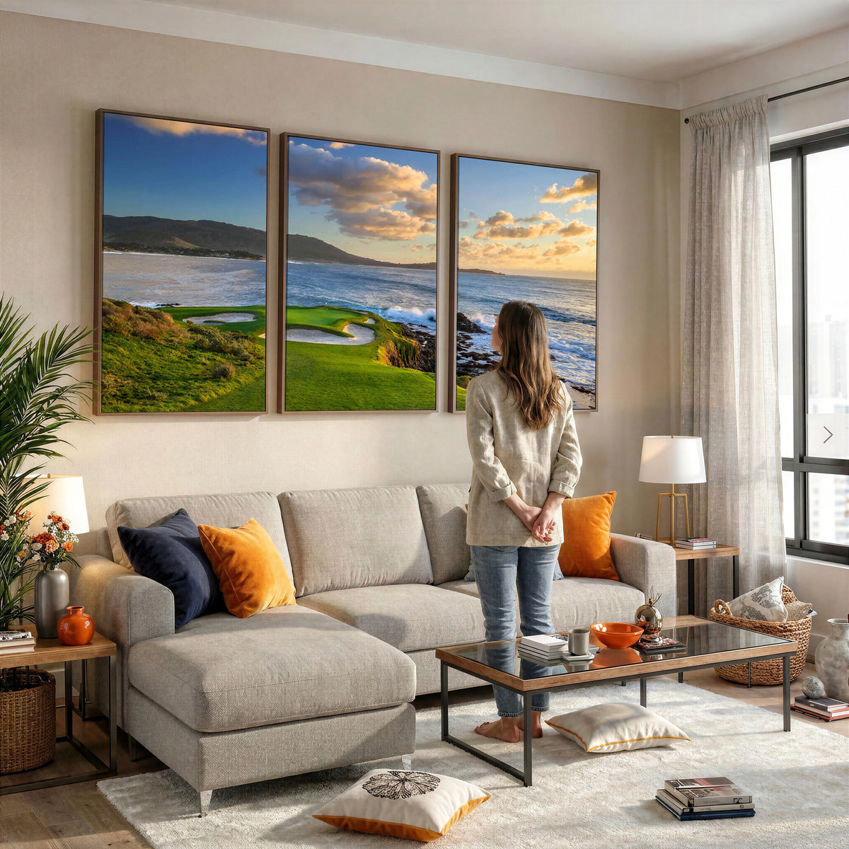 50107048-MGV-CV-36X24 - Pebble Beach Golf Links Wall Art Canvas Print