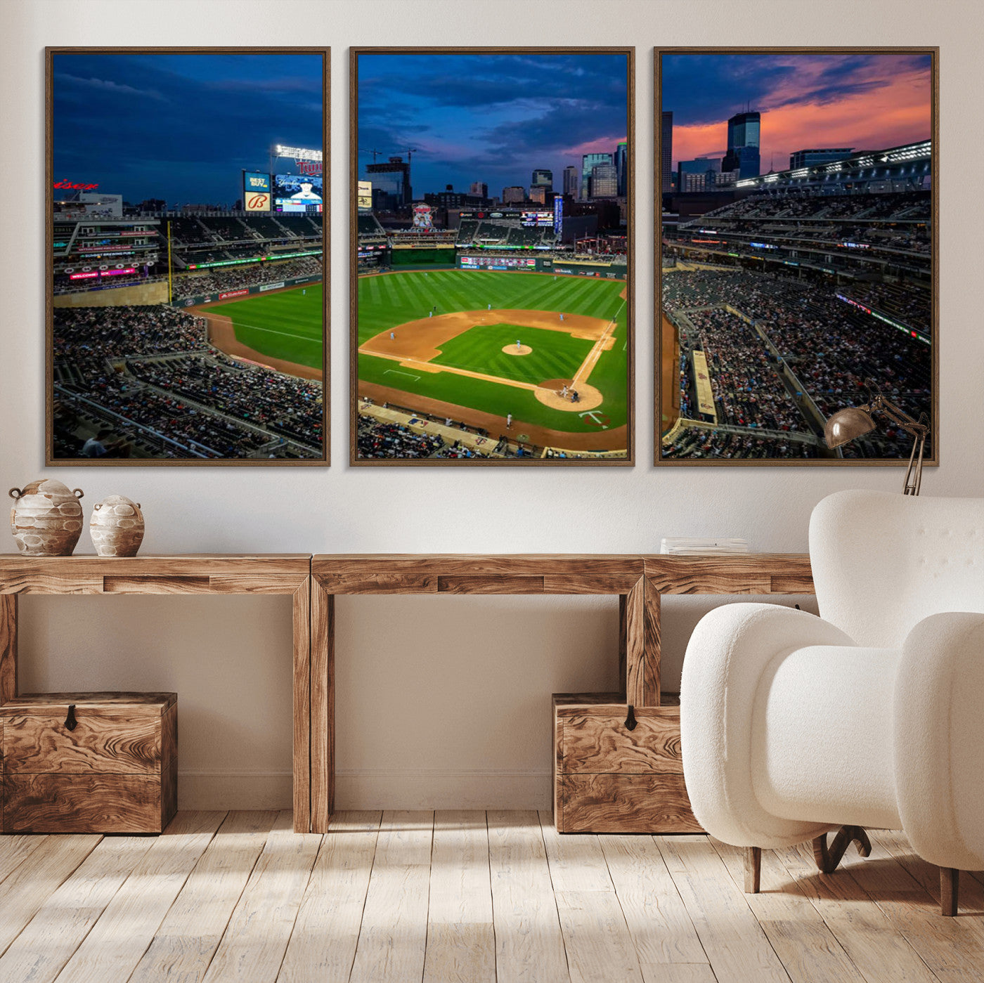 68222753-MGV-CV-36X24-Target Field Wall Art Canvas Print – Baseball Stadium Minneapolis Major League Baseball Iconic Artwork for home, office