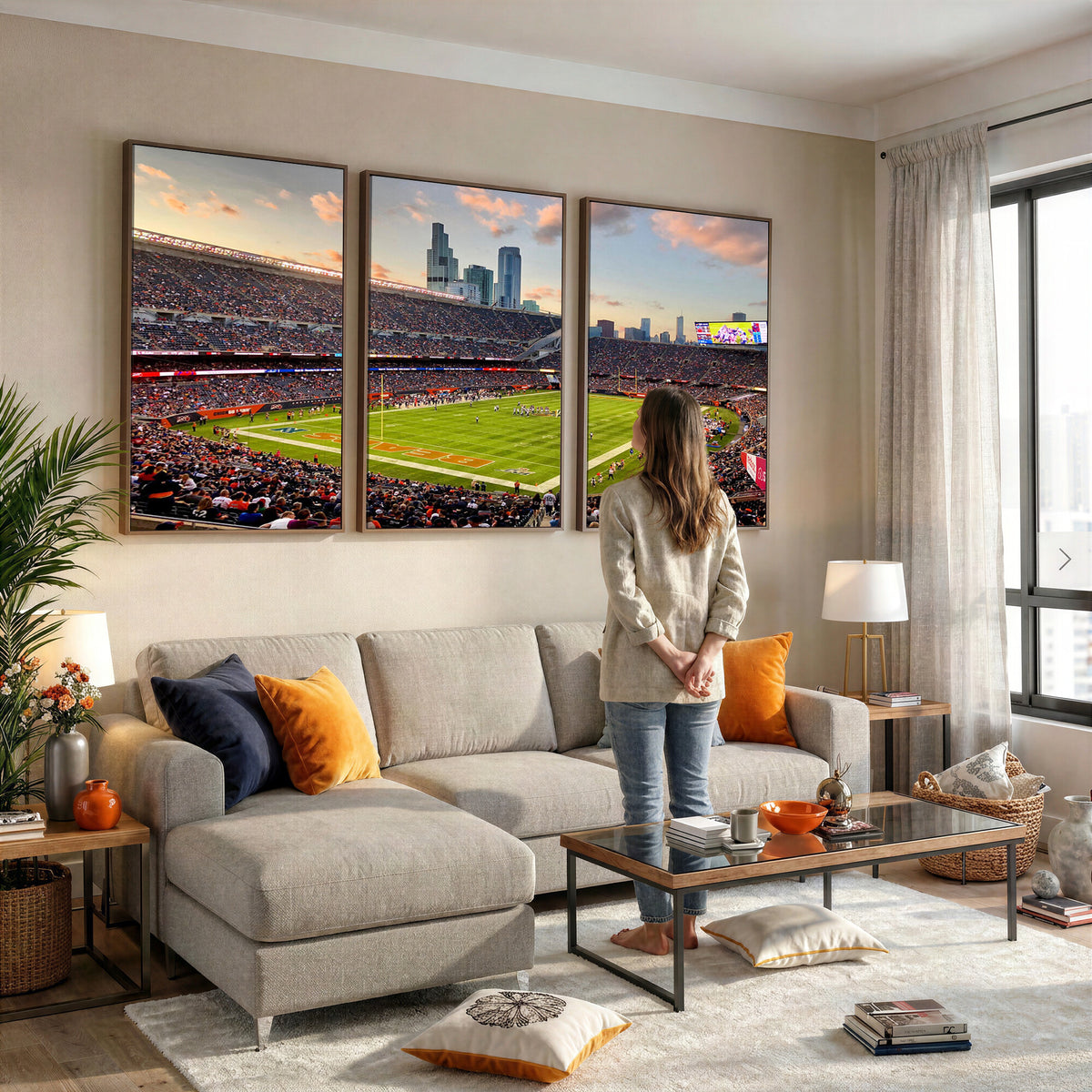 55377093-PAN-FL-20X10 - Chicago Bears Soldiers Field Wall Art Canvas Print, Man Cave Wall Decor