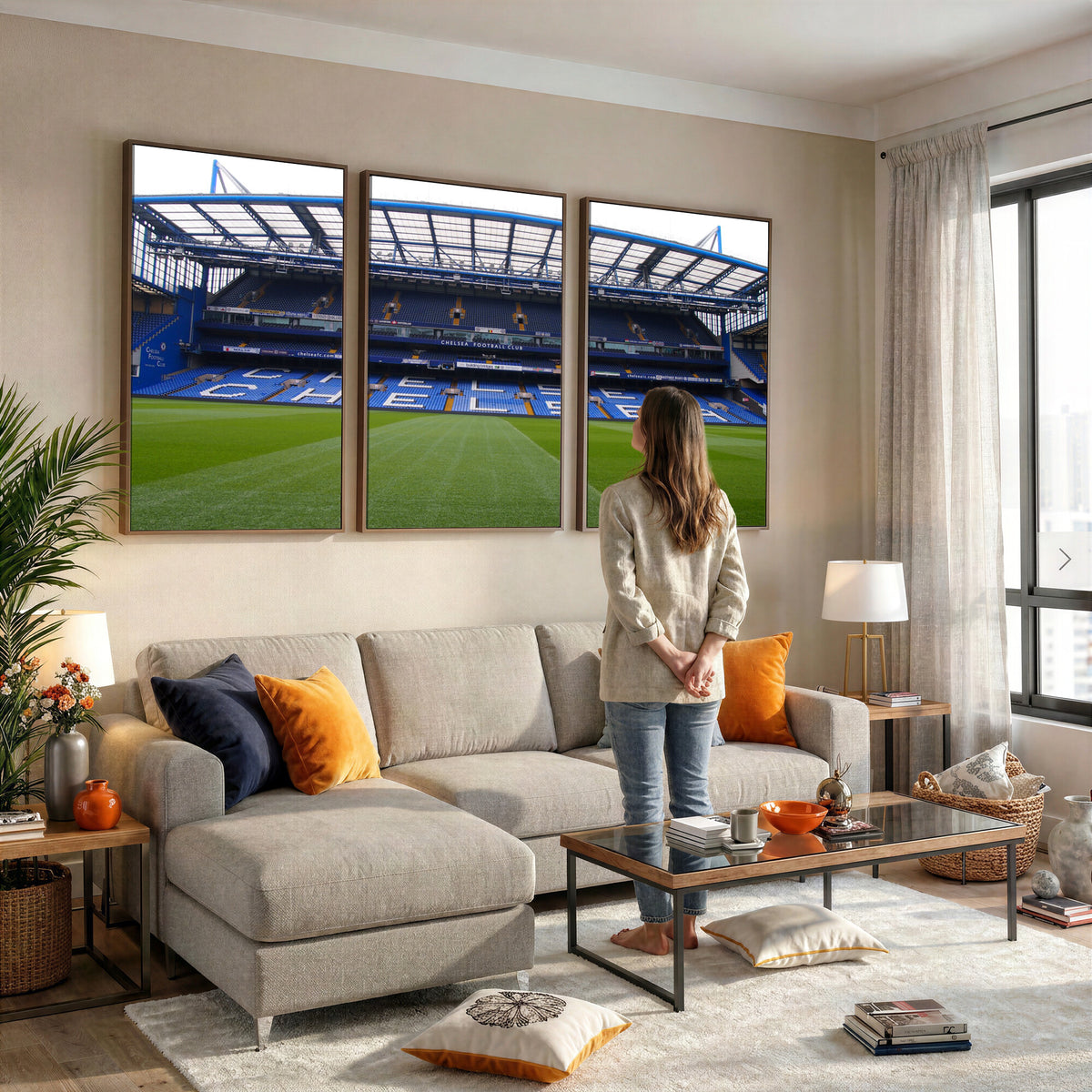 38616413CHELSA-MGV-CV-36X24 - Stamford Bridge Chelsea Football Stadium Canvas Wall Art