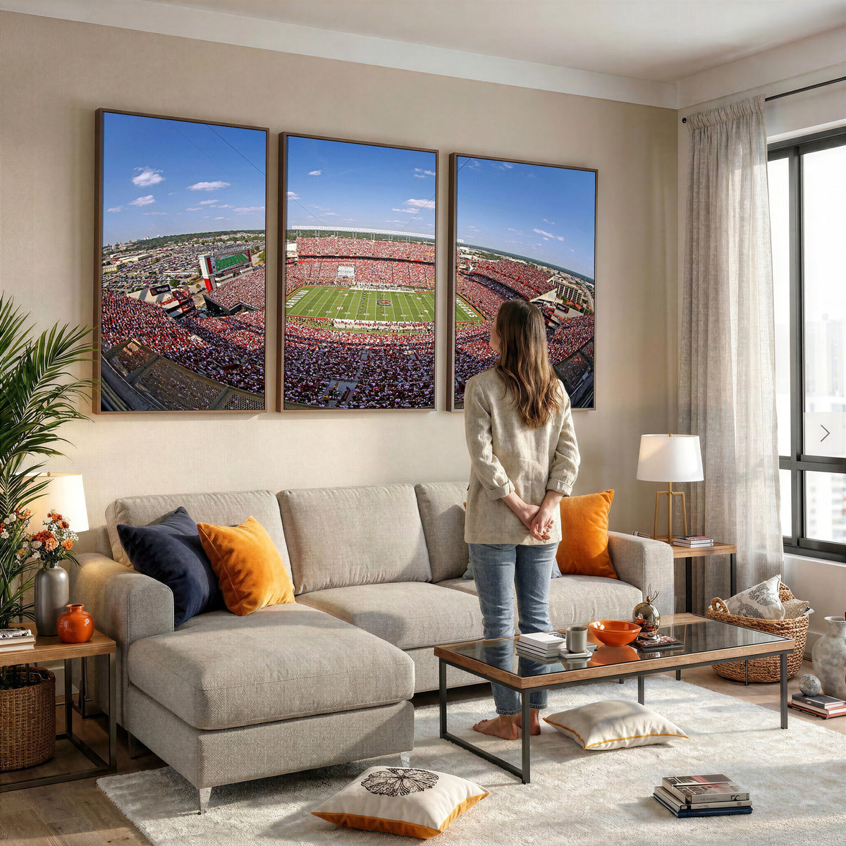 29492070-MGV-CV-36X24 - William Brice Stadium Wall Art Canvas Print, Stadium Crowd on Football Game Day
