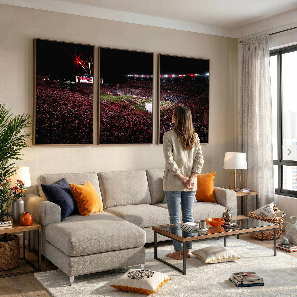 60690191-MGV-CV-36X24 - William Brice Stadium Wall Art Print, Baseball Game Room
