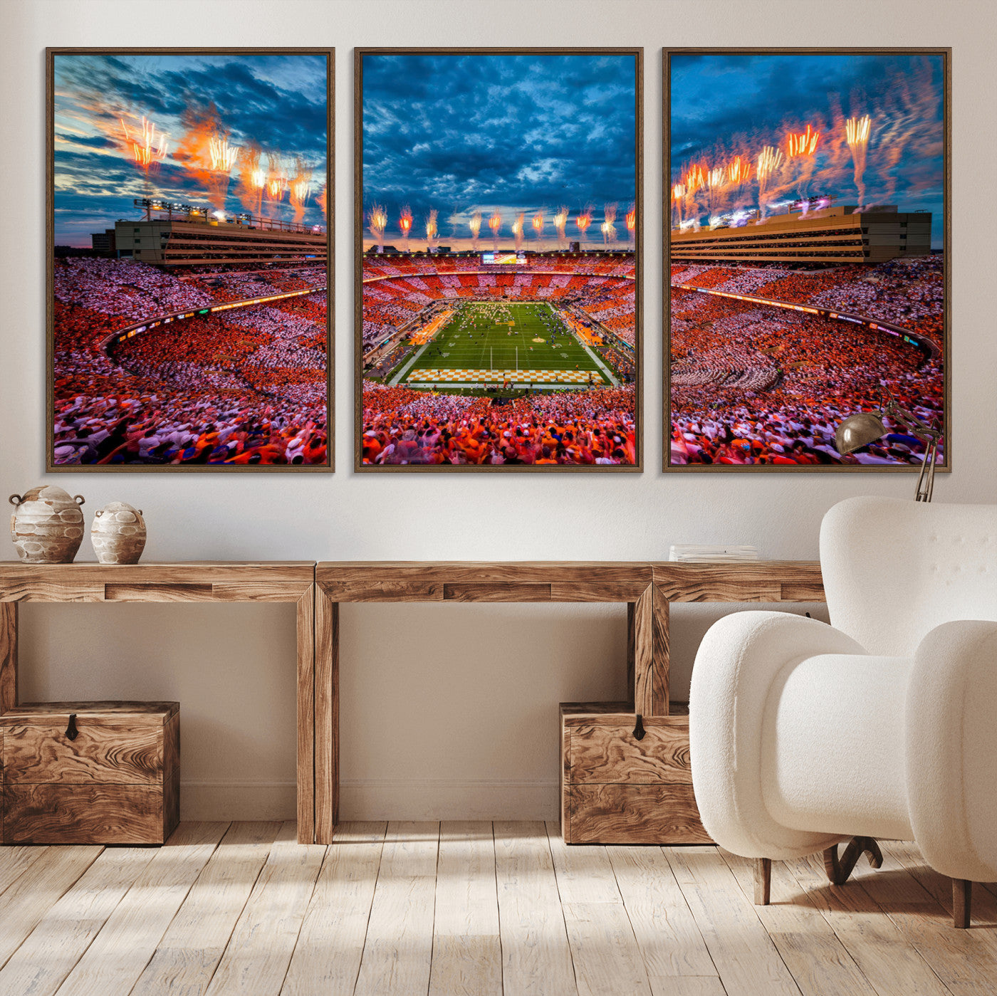 94266219-MGV-CV-36X24-Tennessee Neyland Stadium Wall Art, Sports Arena Canvas Print, Panoramic Stadium Artwork for Home, Office