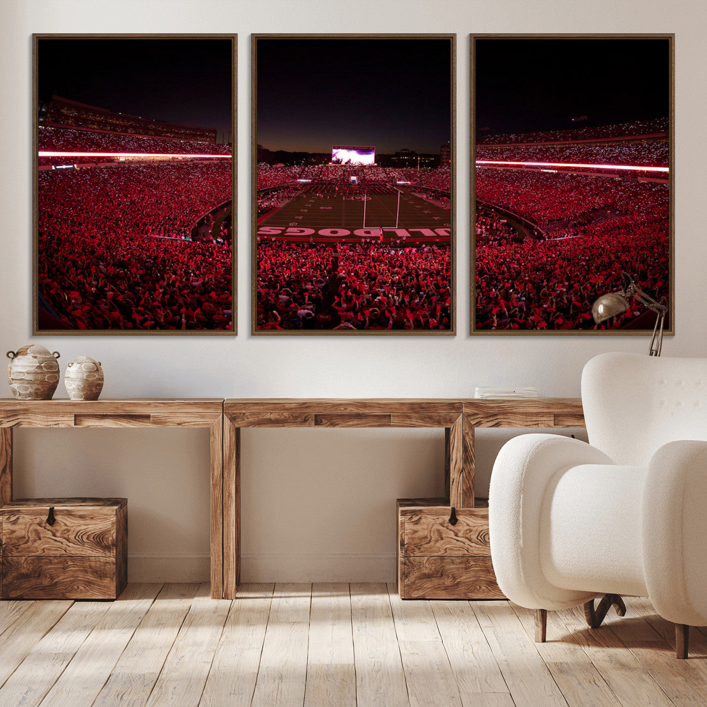 Dooley Stadium Wall Art Print, Sports Arena Canvas Wall Art, Dooley Field at Sanford Stadium Canvas Print, Modern Athletic Field Art Printing