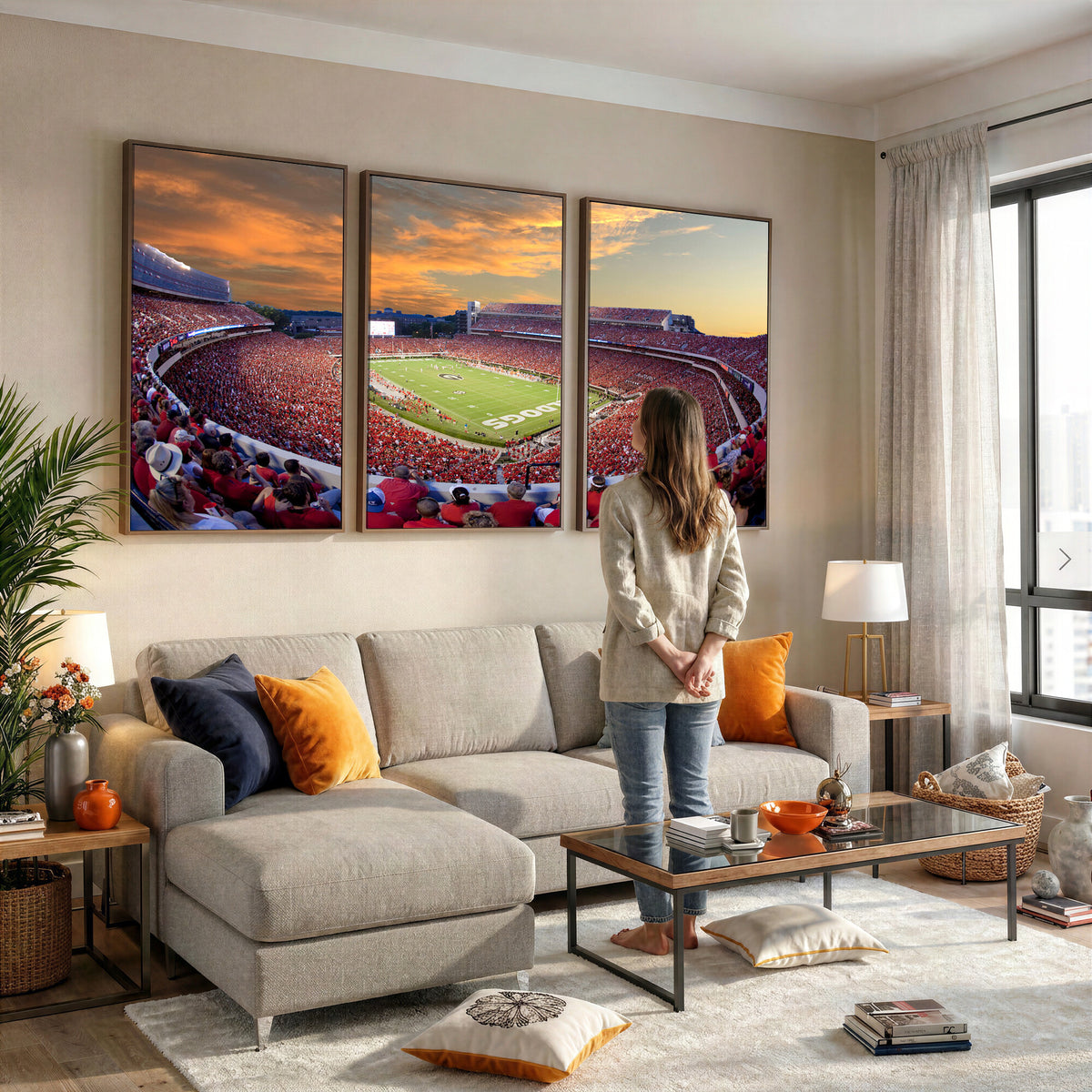 73680988-MGV-CV-36X24 - Dooley Stadium Wall Art, Sports Arena Canvas Print, Dooley Field, Framed and Ready to Hang