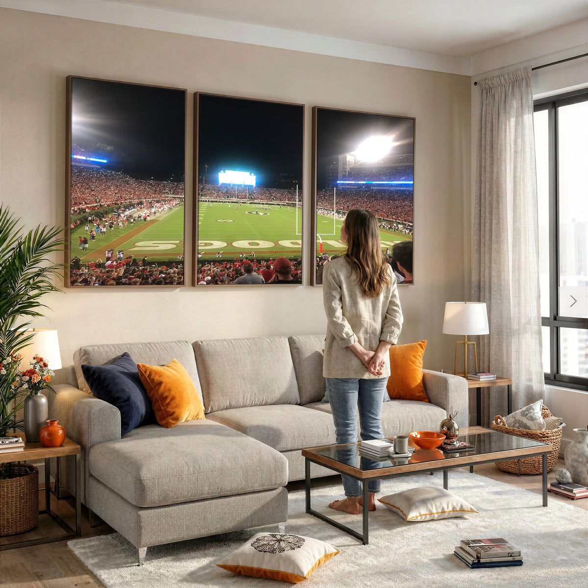 16230786-MGV-CV-36X24 - Dooley Stadium Wall Art, Sports Arena Panoramic Canvas Print, Modern Stadium Landscape Artwork for Home, Office
